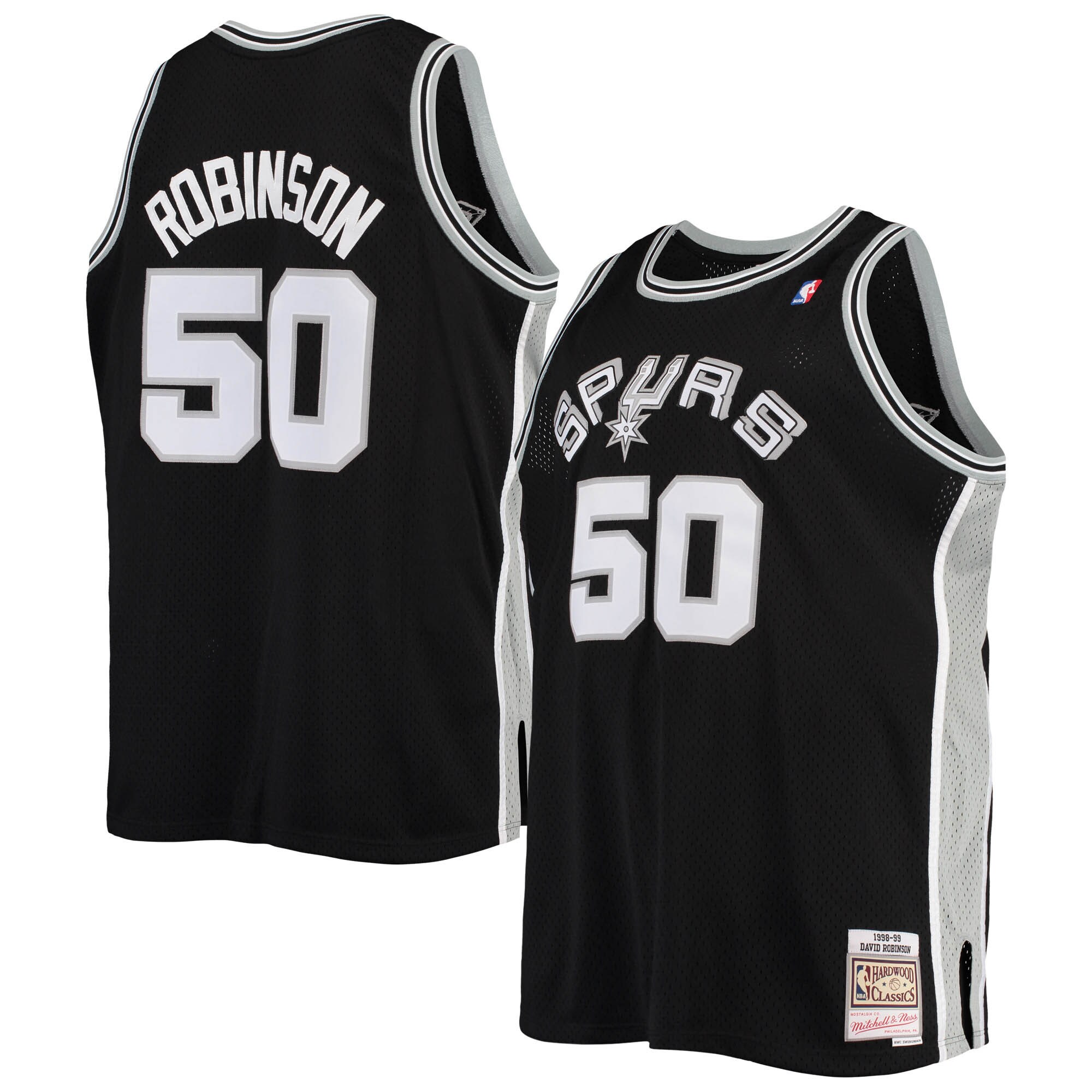 David Robinson San Antonio Spurs Mitchell & Ness 1998\/99 Big & Tall Hardwood Classics Swingman Jersey - Black cheap jerseys for sale - CheapJerseys.Shop
