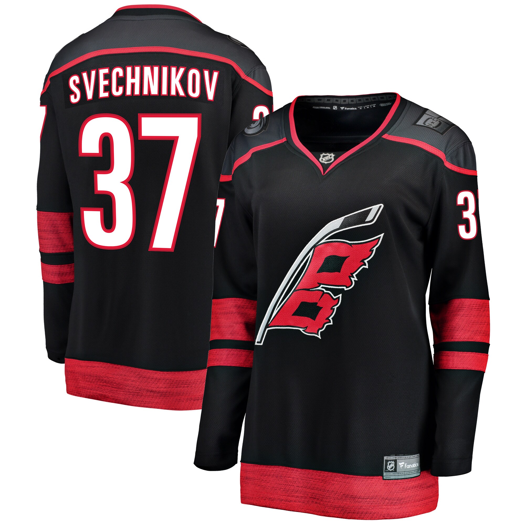 Andrei Svechnikov Carolina Hurricanes Fanatics Women's Home Breakaway Player Jersey - Black cheap jerseys for sale - CheapJerseys.Shop