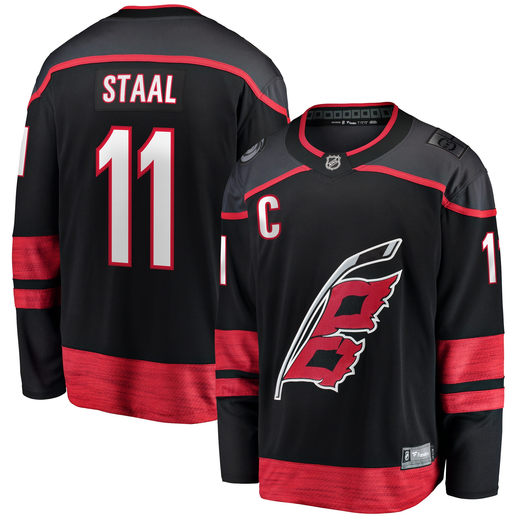 Jordan Staal Carolina Hurricanes Fanatics Home Captain Patch Breakaway Player Jersey - Black cheap jerseys for sale - CheapJerseys.Shop