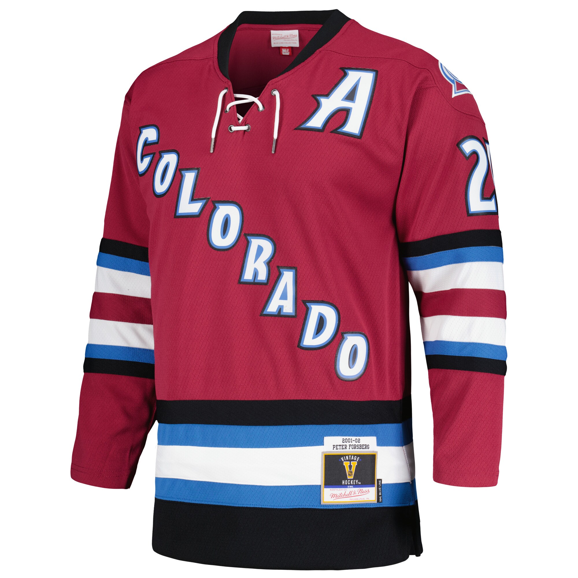 Peter Forsberg Colorado Avalanche Mitchell & Ness 2001\/02 Alternate Captain Blue Line Player Jersey - Maroon cheap jerseys for sale - CheapJerseys.Shop
