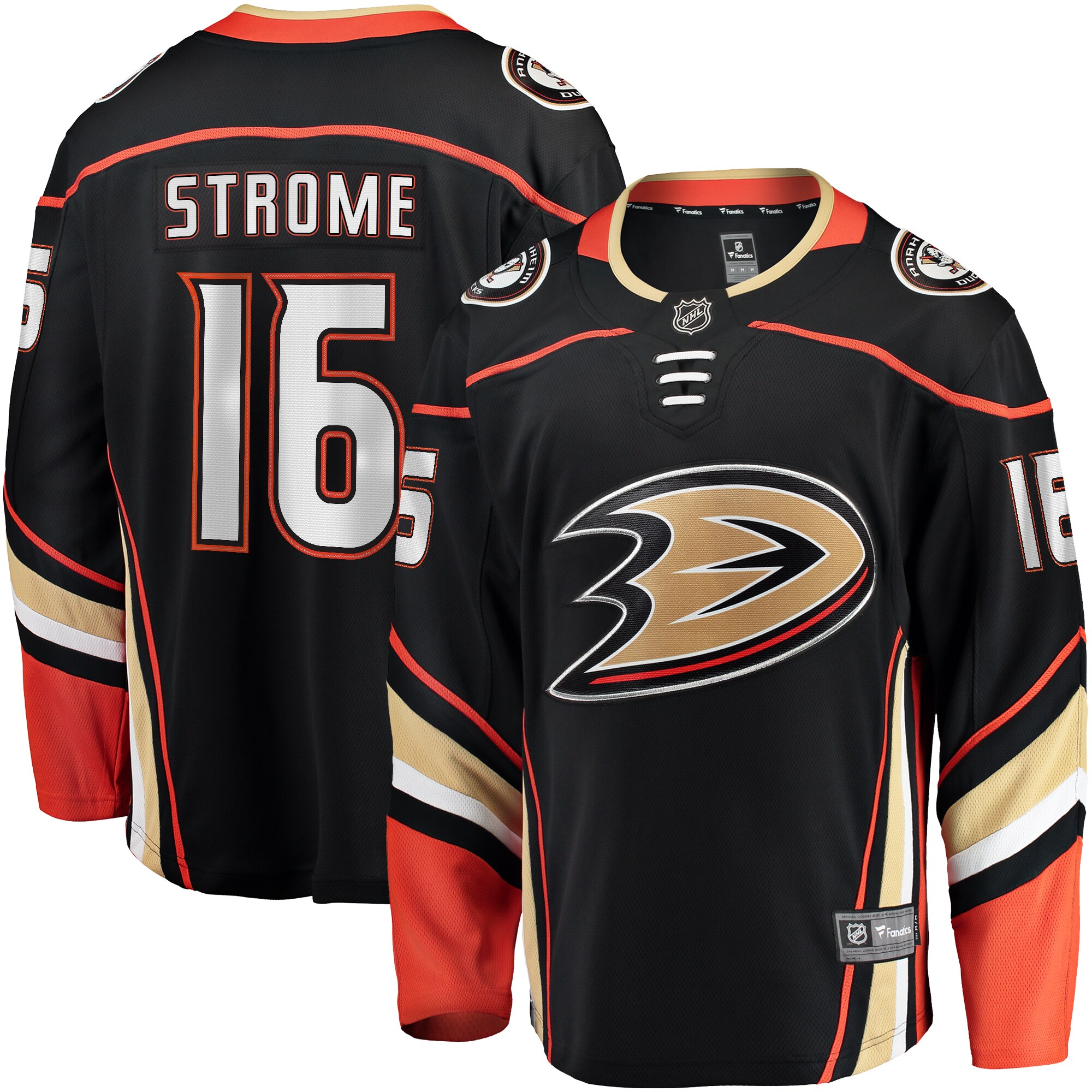 Ryan Strome Anaheim Ducks Fanatics Home Breakaway Jersey - Black cheap jerseys for sale - CheapJerseys.Shop