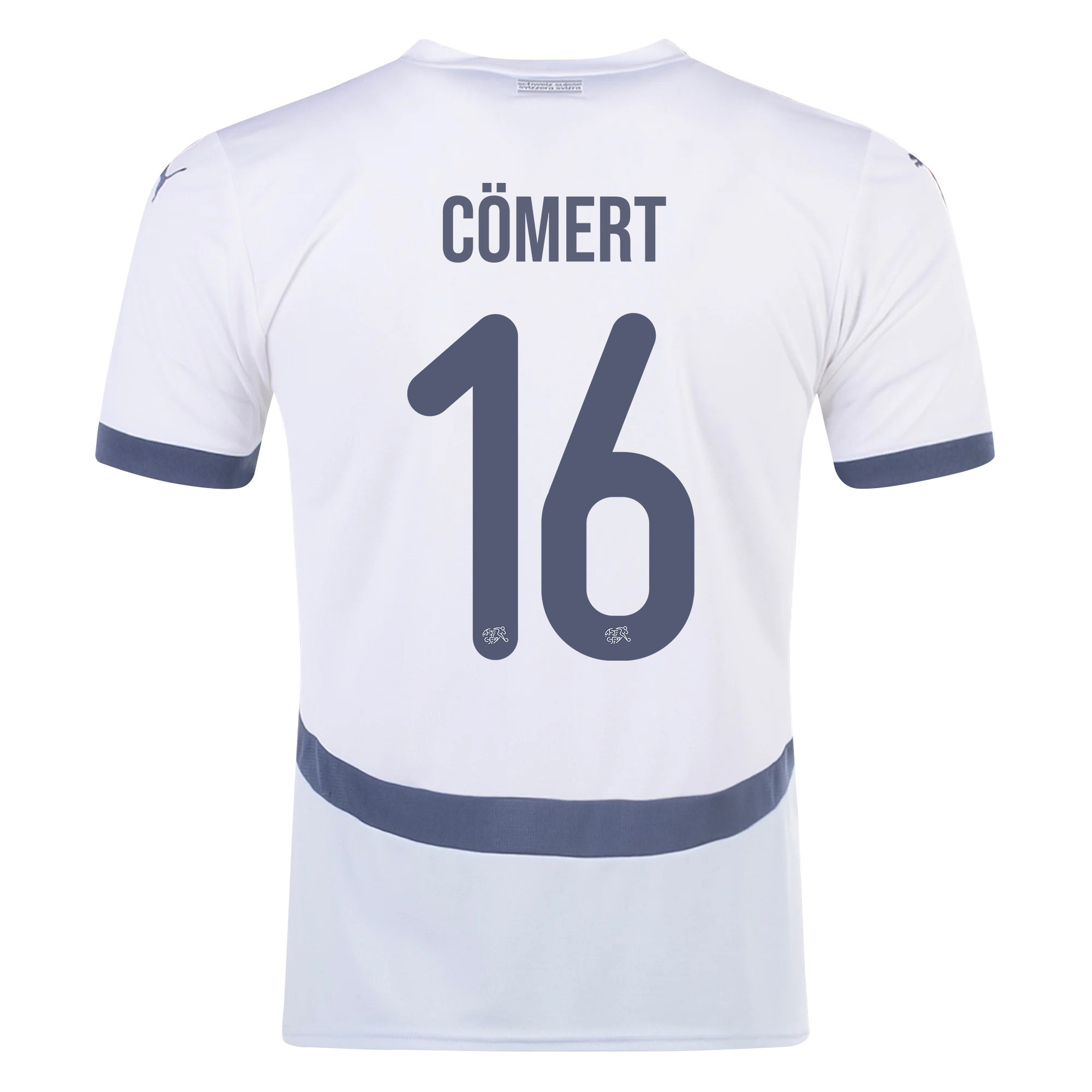 Eray Cömert 16 Switzerland National Team 2024/25 Away Men Jersey - White cheap jerseys for sale - CheapJerseys.Shop