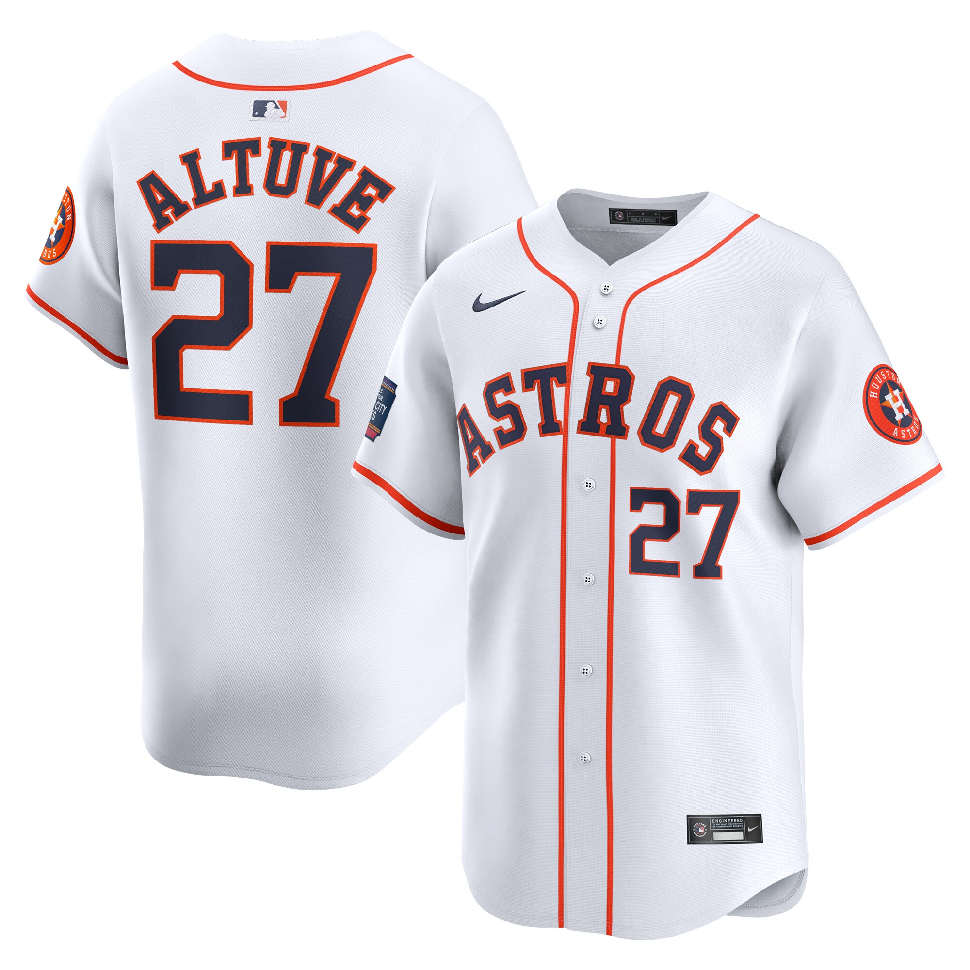 Jose Altuve Houston Astros 2024 World Tour Mexico City Series Home Limited Player Jersey - White cheap jerseys for sale - CheapJerseys.Shop