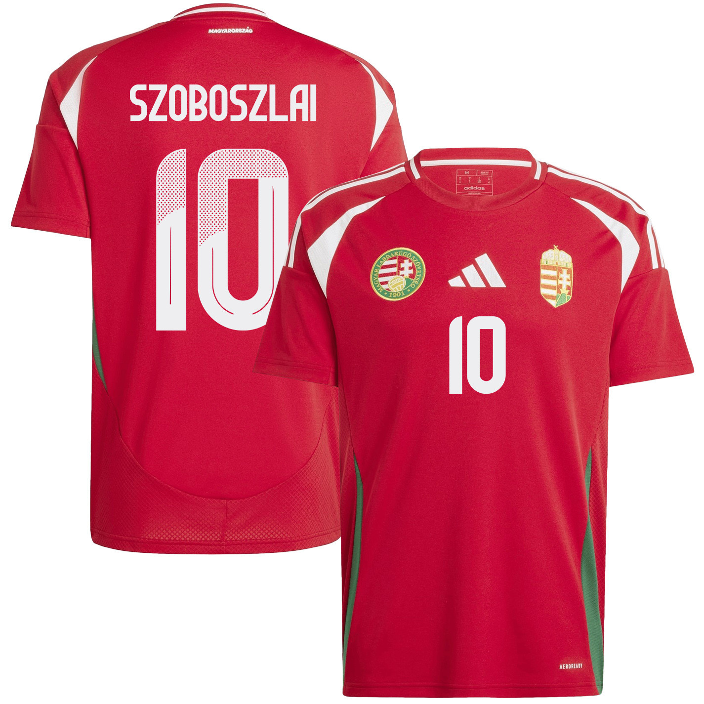Dominik Szoboszlai 10 Hungary National Team 2024/25 Home Men Jersey - Red cheap jerseys for sale - CheapJerseys.Shop