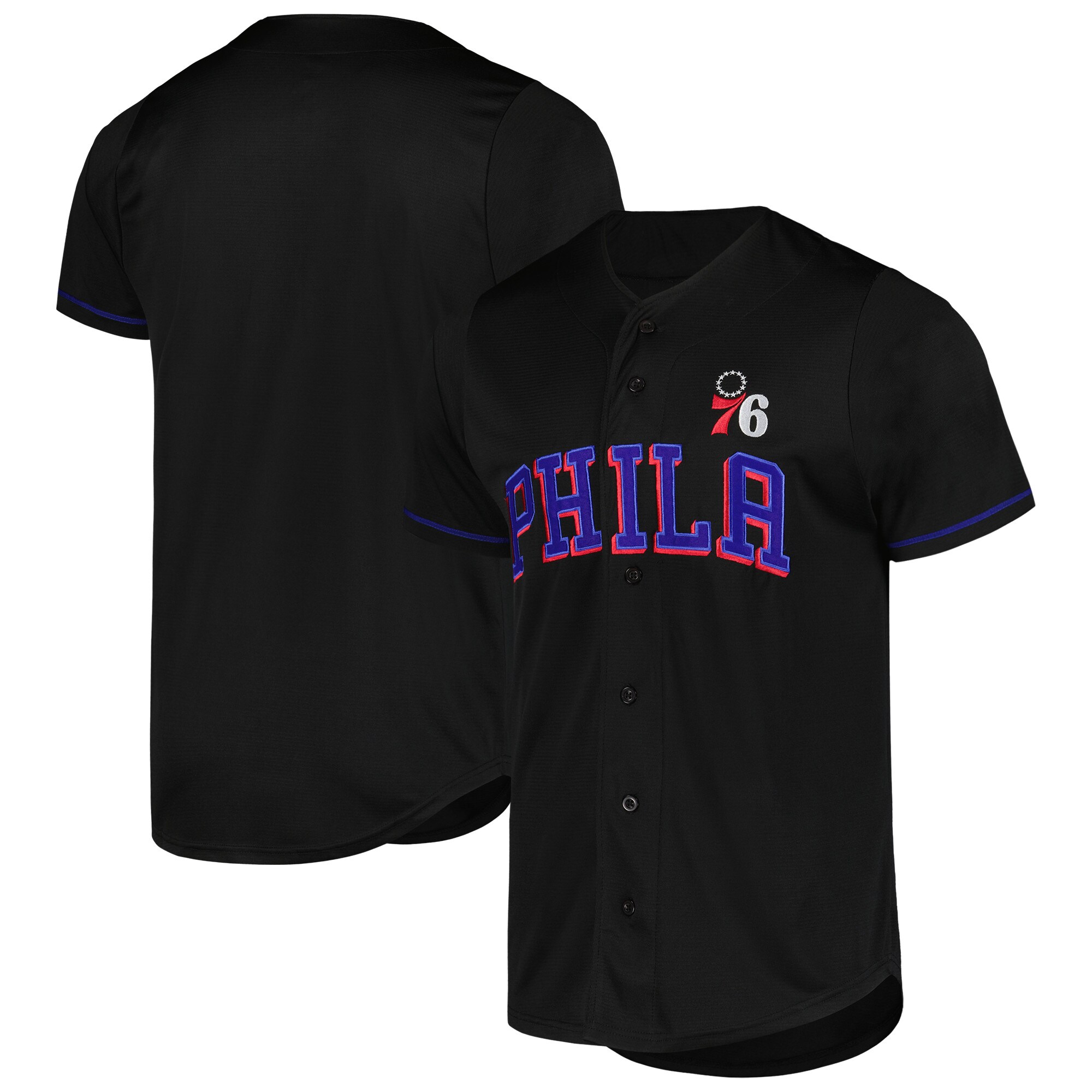 Philadelphia 76ers Fanatics Pop Baseball Jersey - Black cheap jerseys for sale - CheapJerseys.Shop