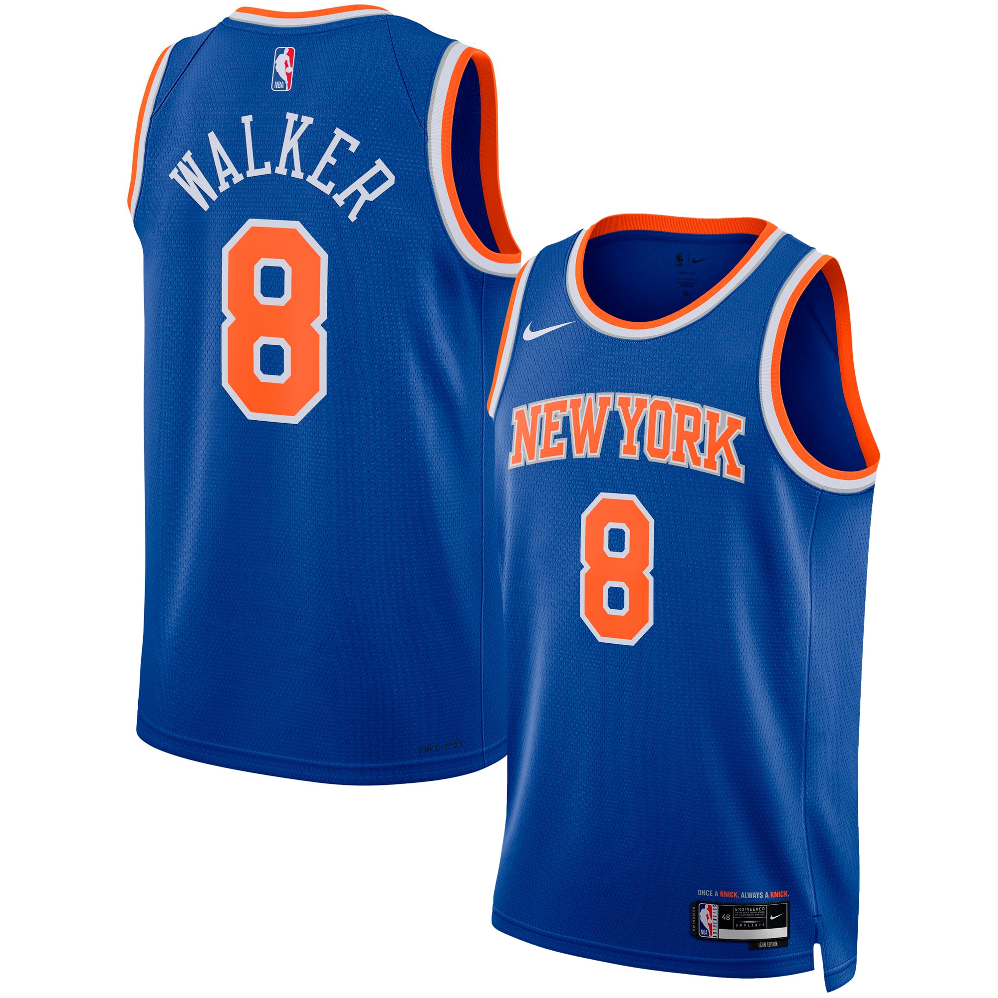 Kemba Walker New York Knicks Unisex Swingman Jersey - Icon Edition - Blue cheap jerseys for sale - CheapJerseys.Shop