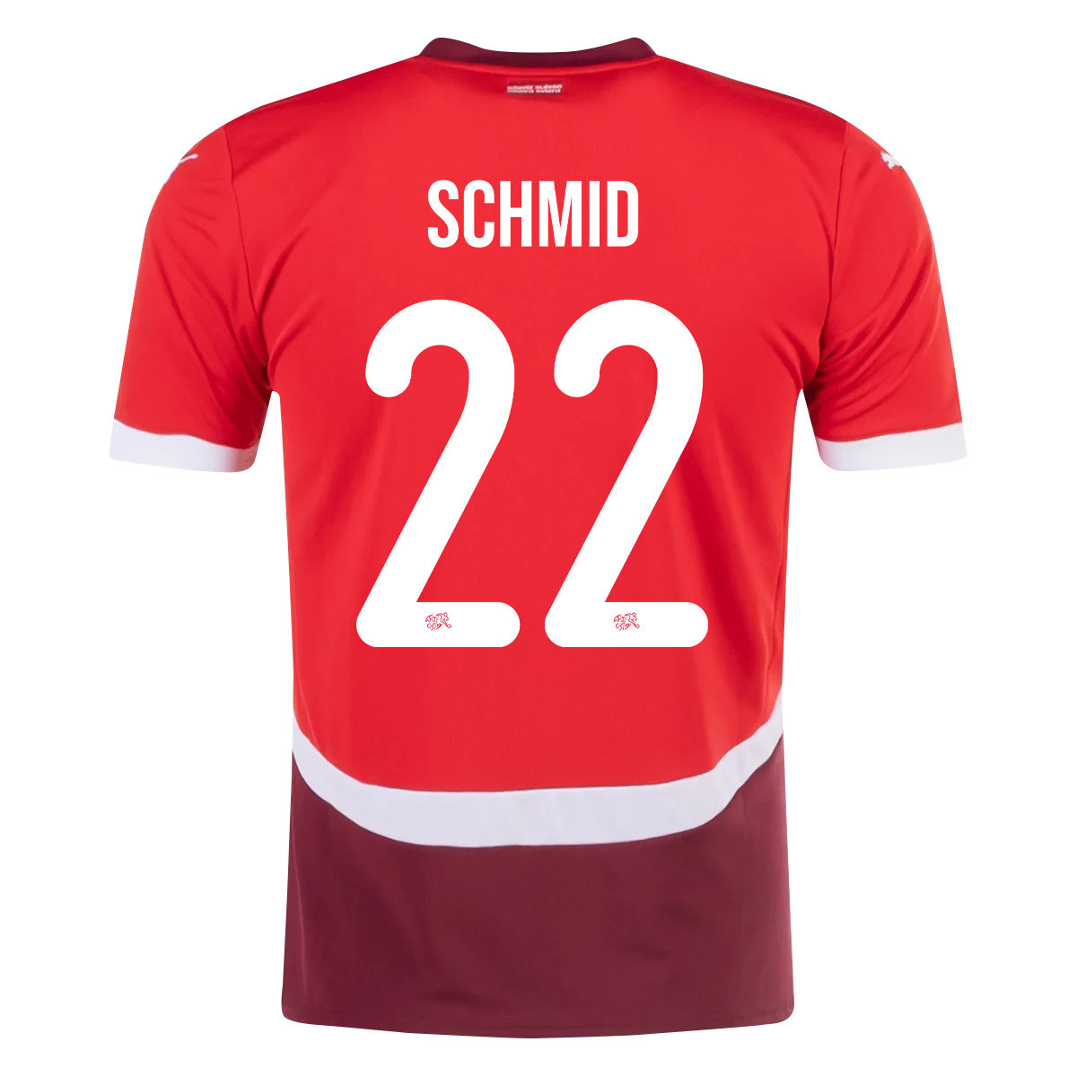 Dominik Schmid 22 Switzerland National Team 2024/25 Home Men Jersey - Red cheap jerseys for sale - CheapJerseys.Shop