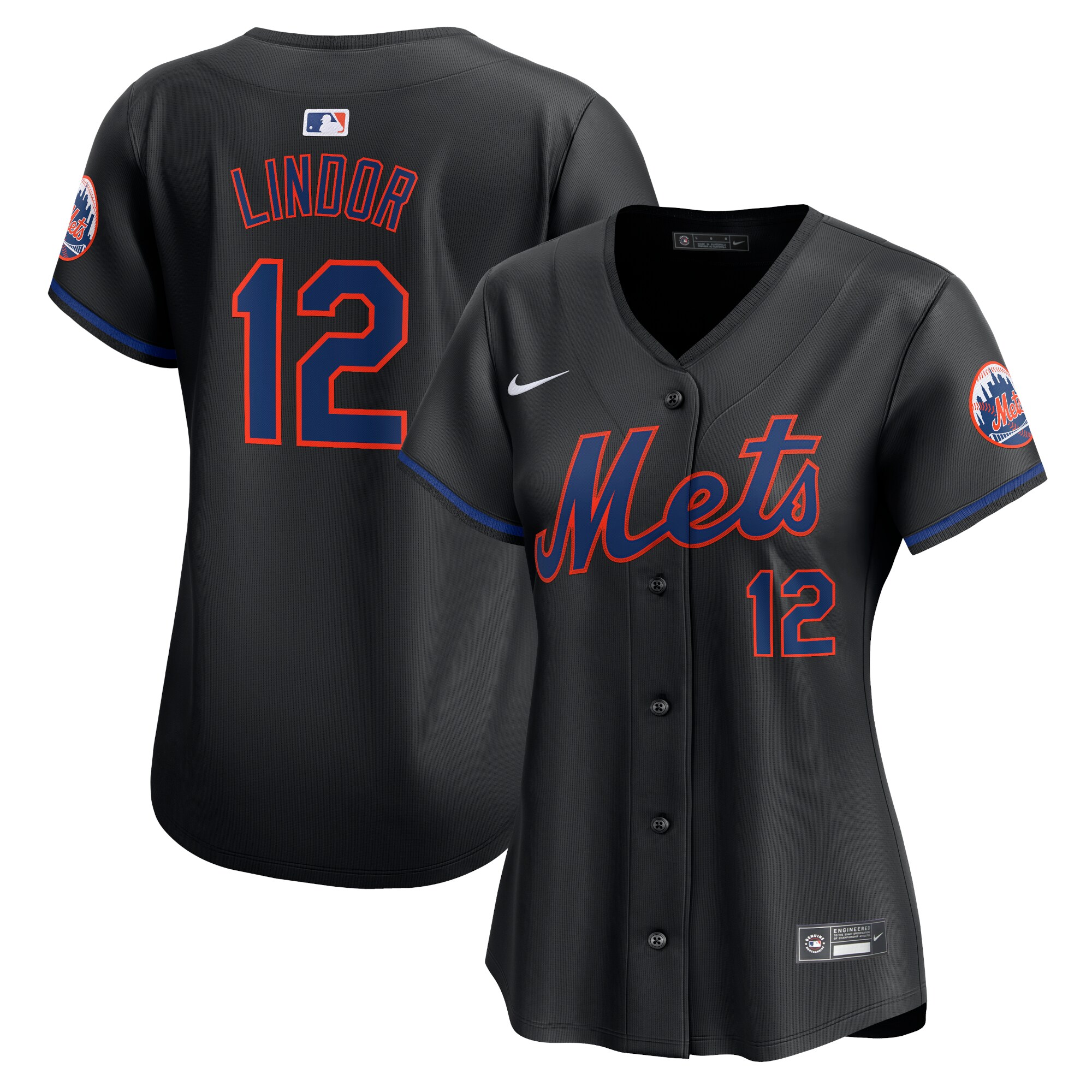 Francisco Lindor New York Mets Women's Alternate Limited Player Jersey\u00c2\u00a0\u00e2\u20ac\u201c Black cheap jerseys for sale - CheapJerseys.Shop
