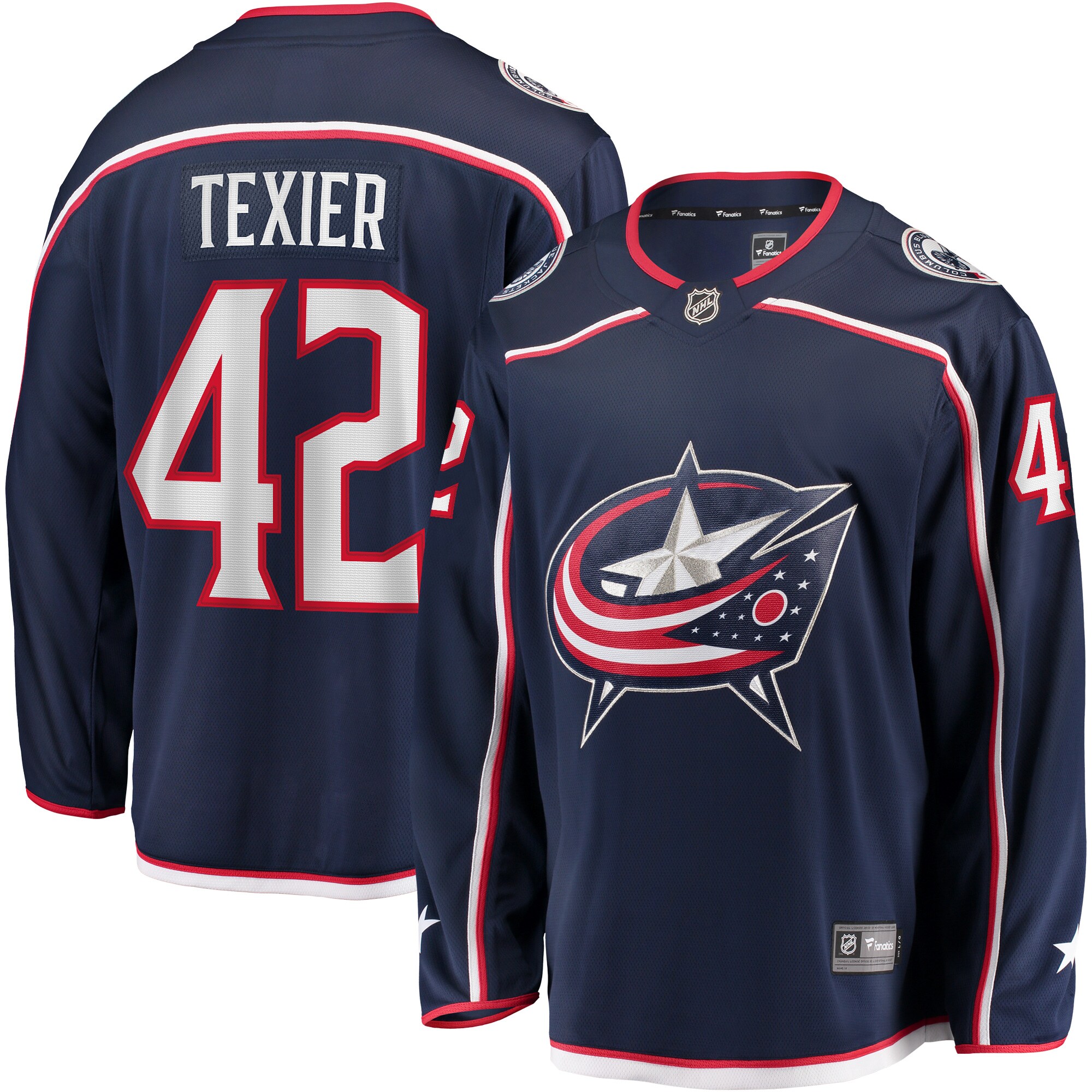 Alexandre Texier Columbus Blue Jackets Fanatics Home Breakaway Player Jersey - Navy cheap jerseys for sale - CheapJerseys.Shop
