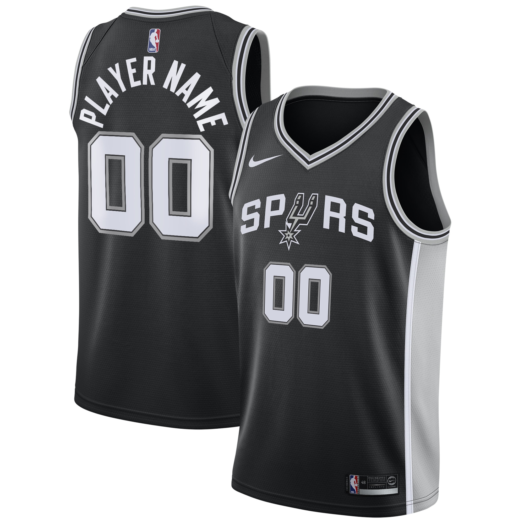 San Antonio Spurs Swingman Custom Jersey Black - Icon Edition cheap jerseys for sale - CheapJerseys.Shop