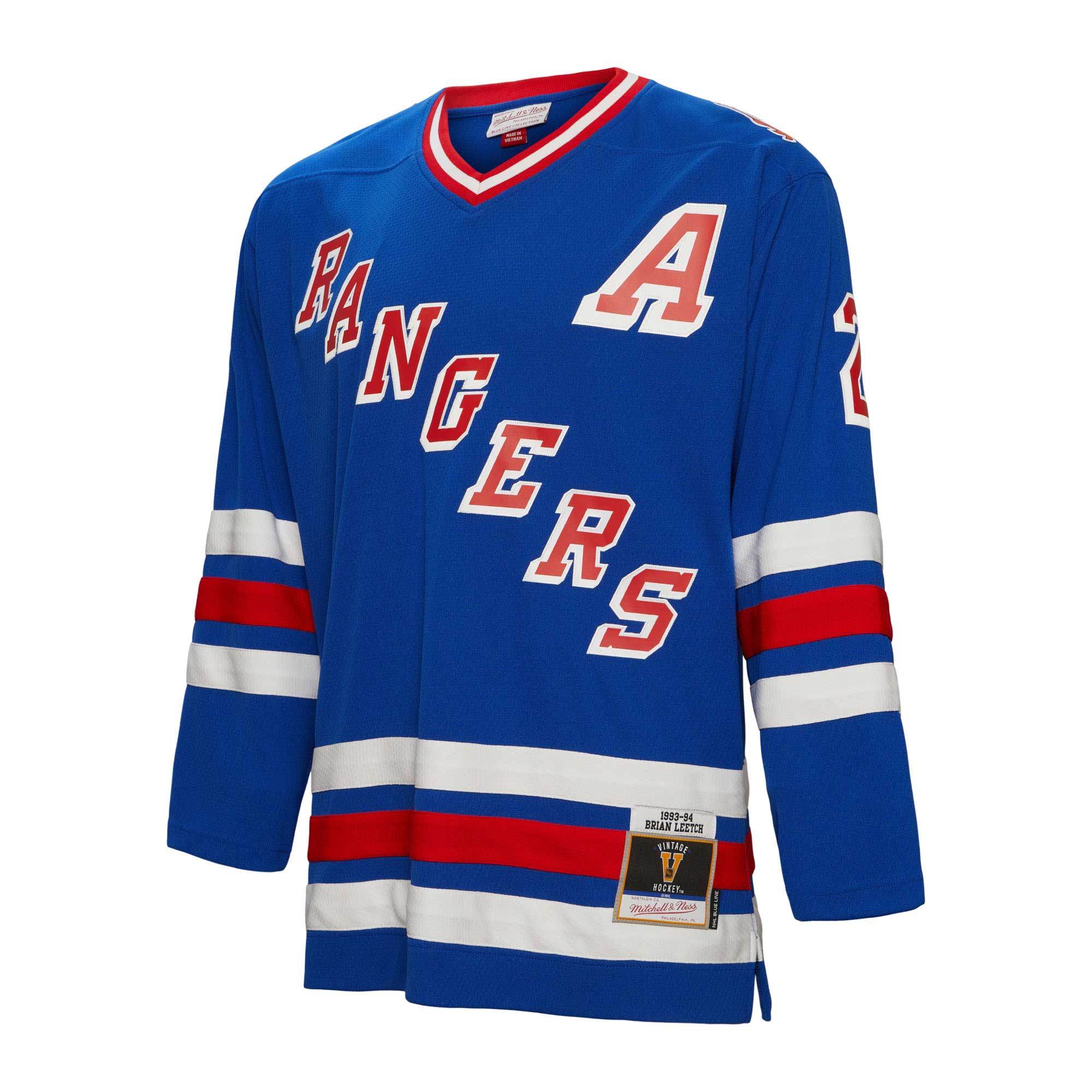 Brian Leetch New York Rangers Mitchell & Ness Alternate Captain Patch 1993\/94 Blue Line Player Jersey - Blue cheap jerseys for sale - CheapJerseys.Shop