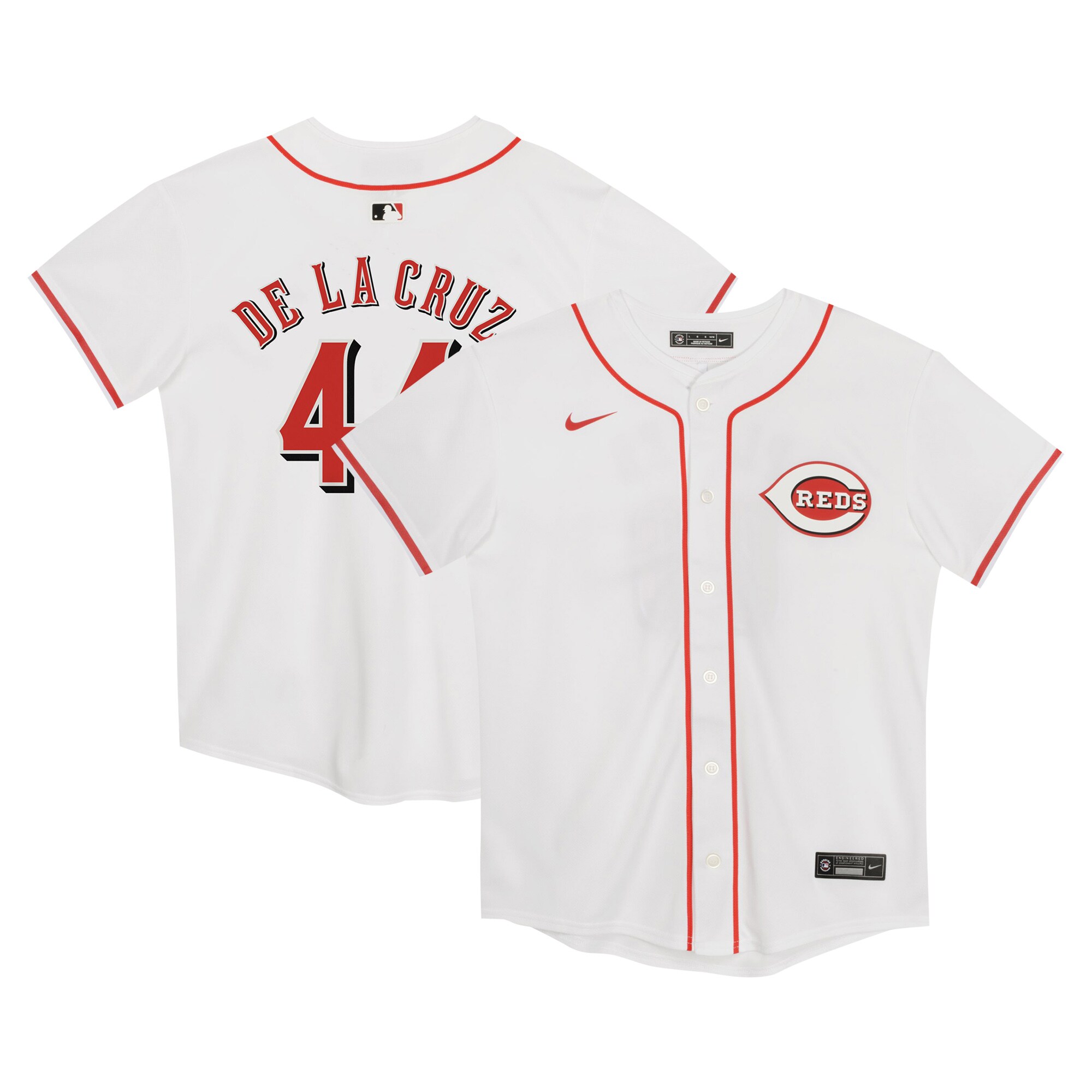 Elly De La Cruz Cincinnati Reds Preschool Home Game Jersey - White cheap jerseys for sale - CheapJerseys.Shop