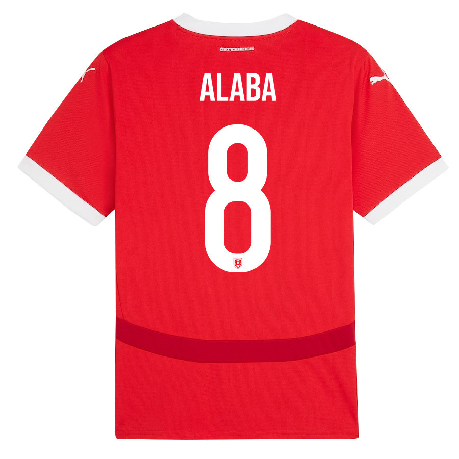 David Alaba 8 Austria National Team 2024/25 Home Men Jersey - Red cheap jerseys for sale - CheapJerseys.Shop