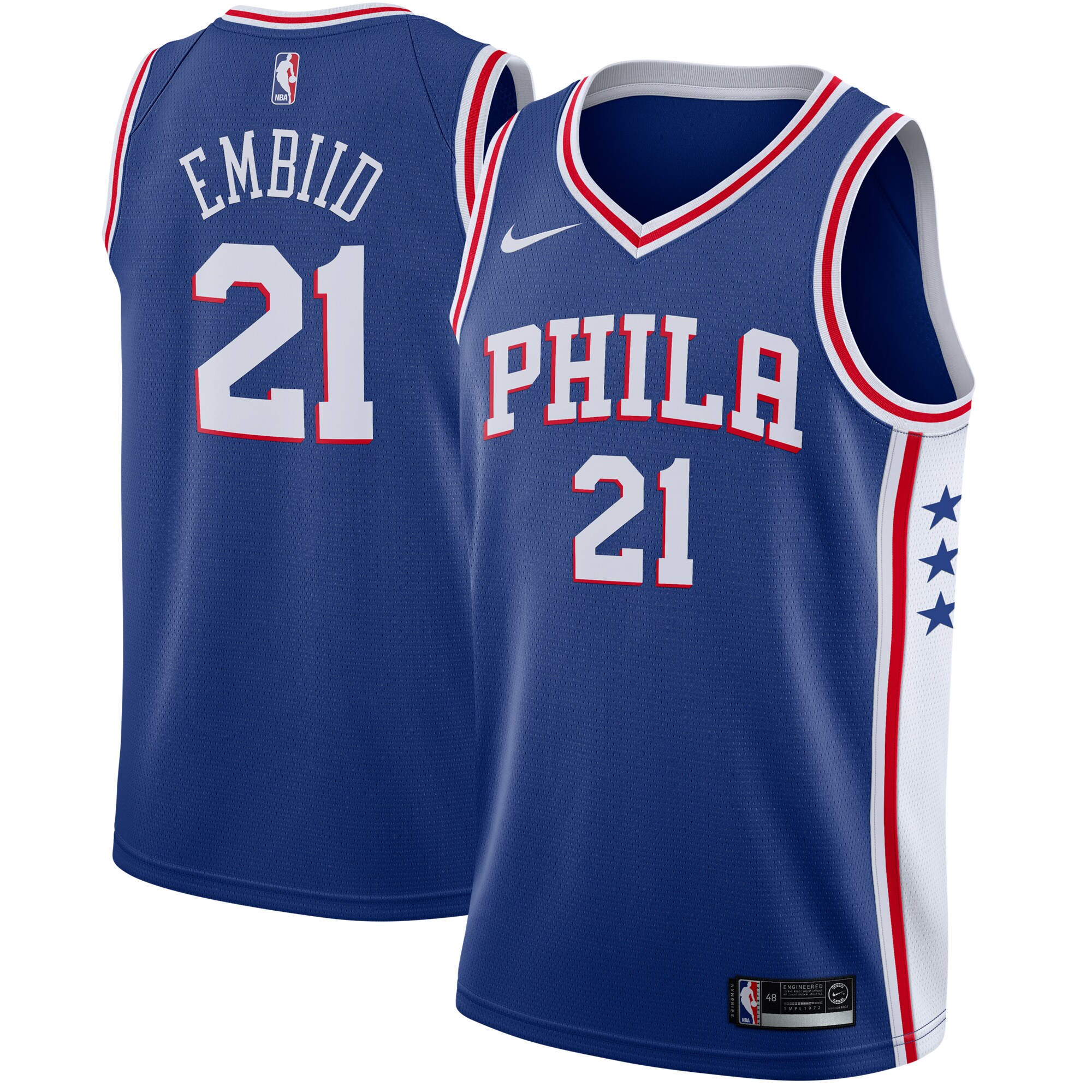 Joel Embiid Philadelphia 76ers Swingman Jersey Royal - Icon Edition cheap jerseys for sale - CheapJerseys.Shop