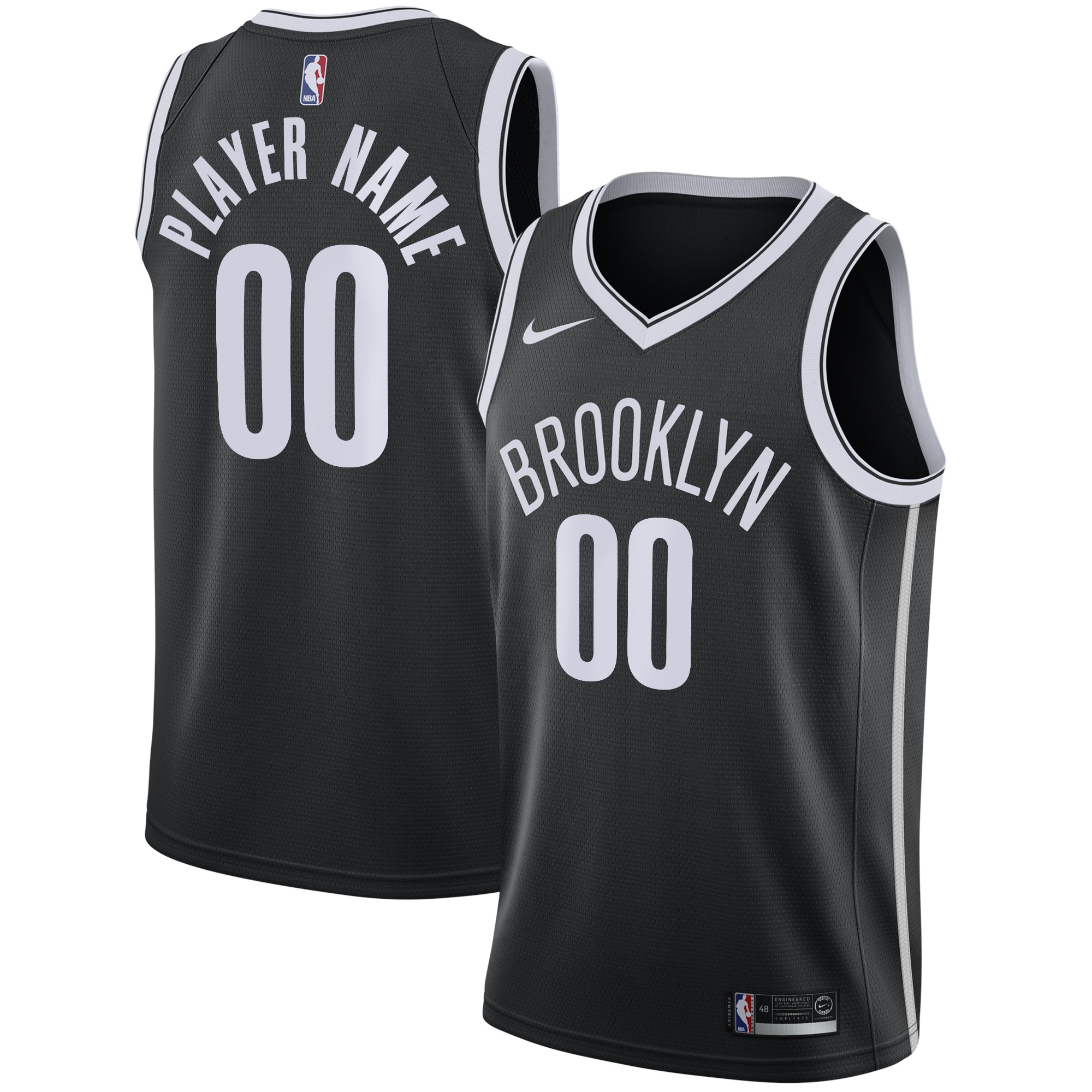 Brooklyn Nets Swingman Custom Jersey Black - Icon Edition cheap jerseys for sale - CheapJerseys.Shop