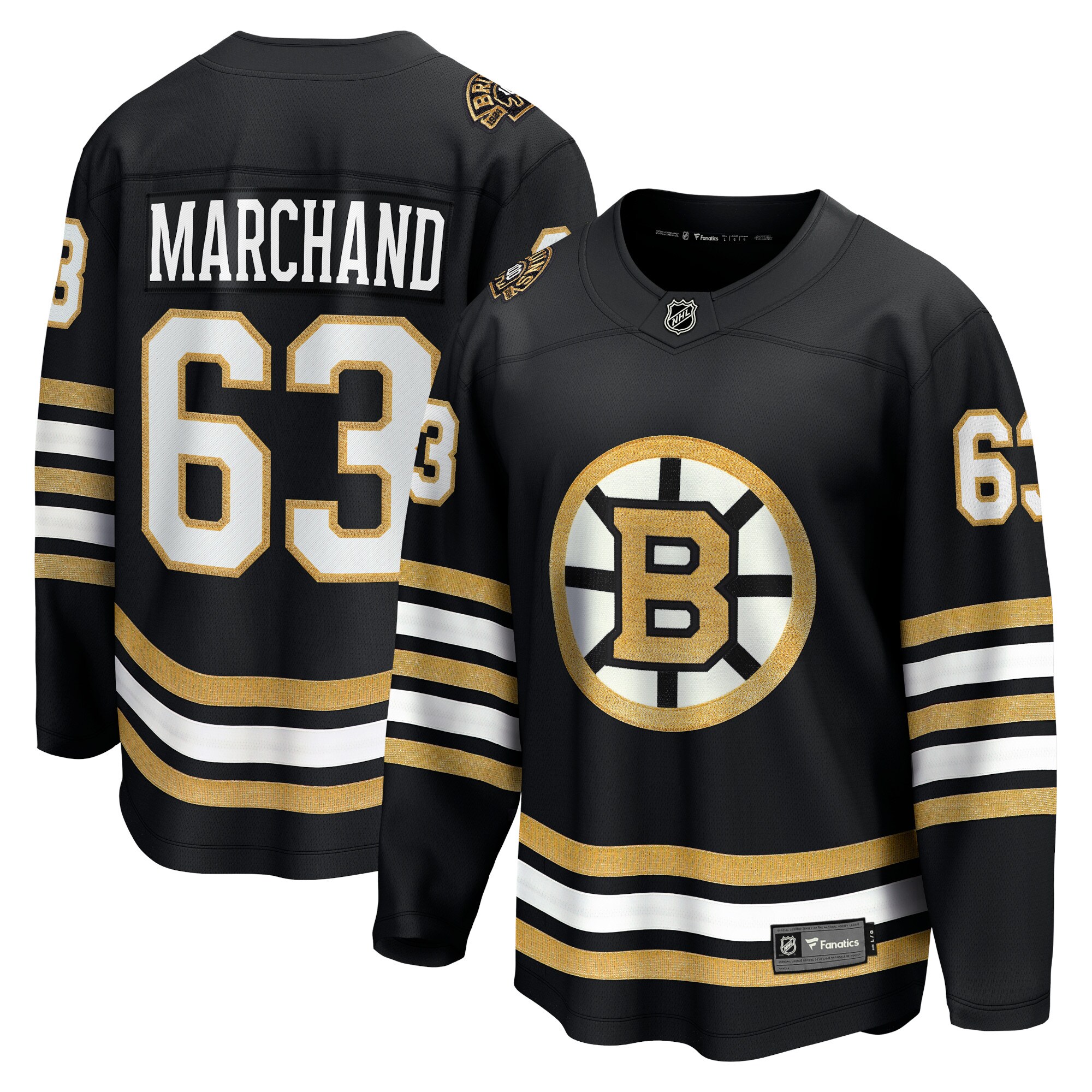 Brad Marchand Boston Bruins Fanatics 100th Anniversary Premier Breakaway Player Jersey - Black cheap jerseys for sale - CheapJerseys.Shop