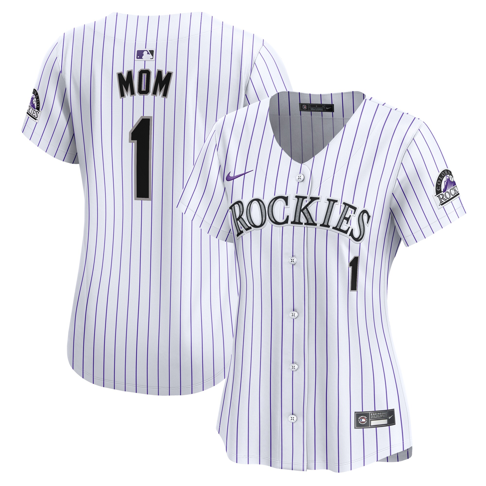 Colorado Rockies Women's #1 Mom Home Limited Jersey - White cheap jerseys for sale - CheapJerseys.Shop