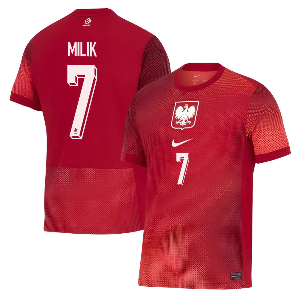 Arkadiusz Milik 7 Poland National Team 2024/25 Away Men Jersey - Red cheap jerseys for sale - CheapJerseys.Shop