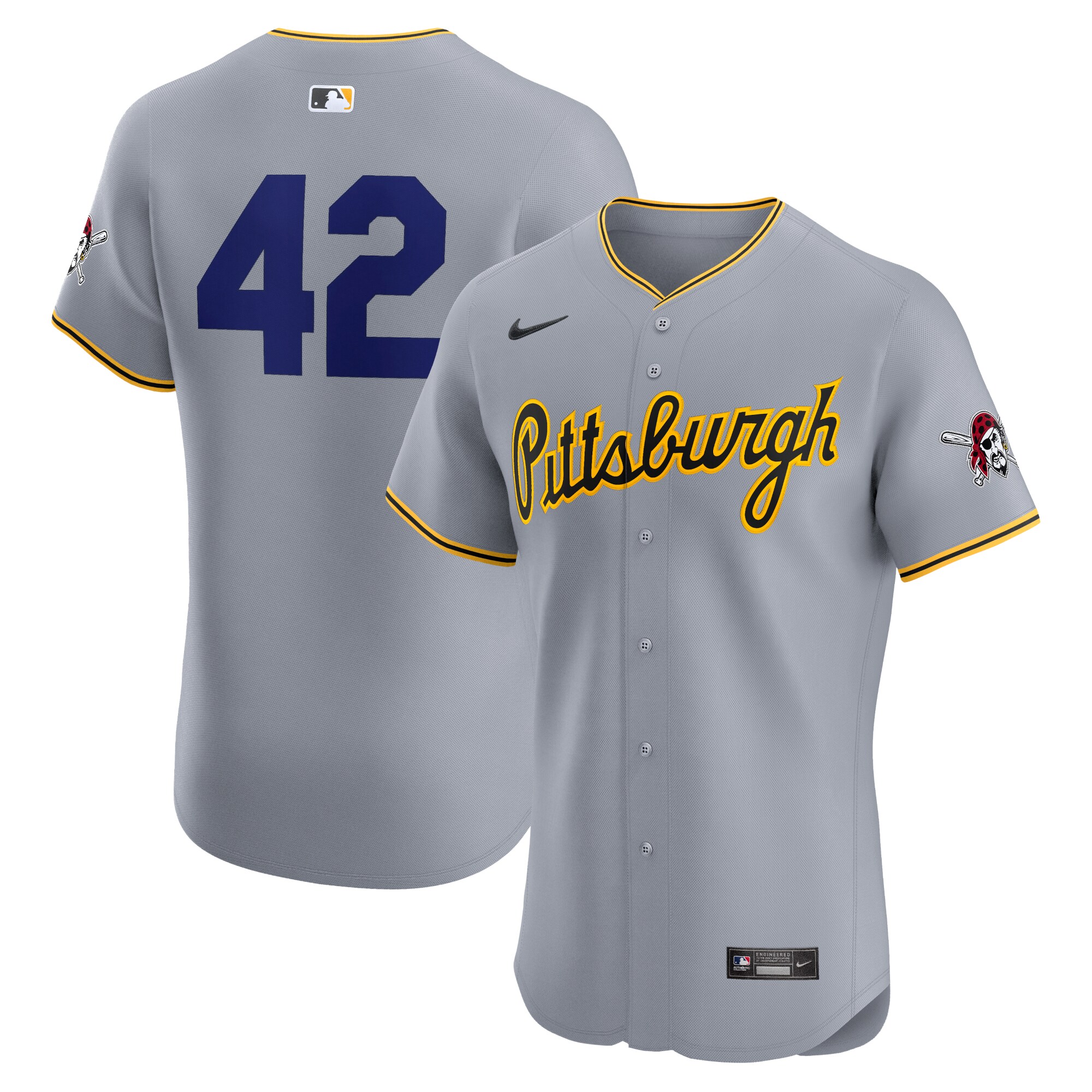 Pittsburgh Pirates Road 2024 Jackie Robinson Day Elite Jersey - Gray cheap jerseys for sale - CheapJerseys.Shop