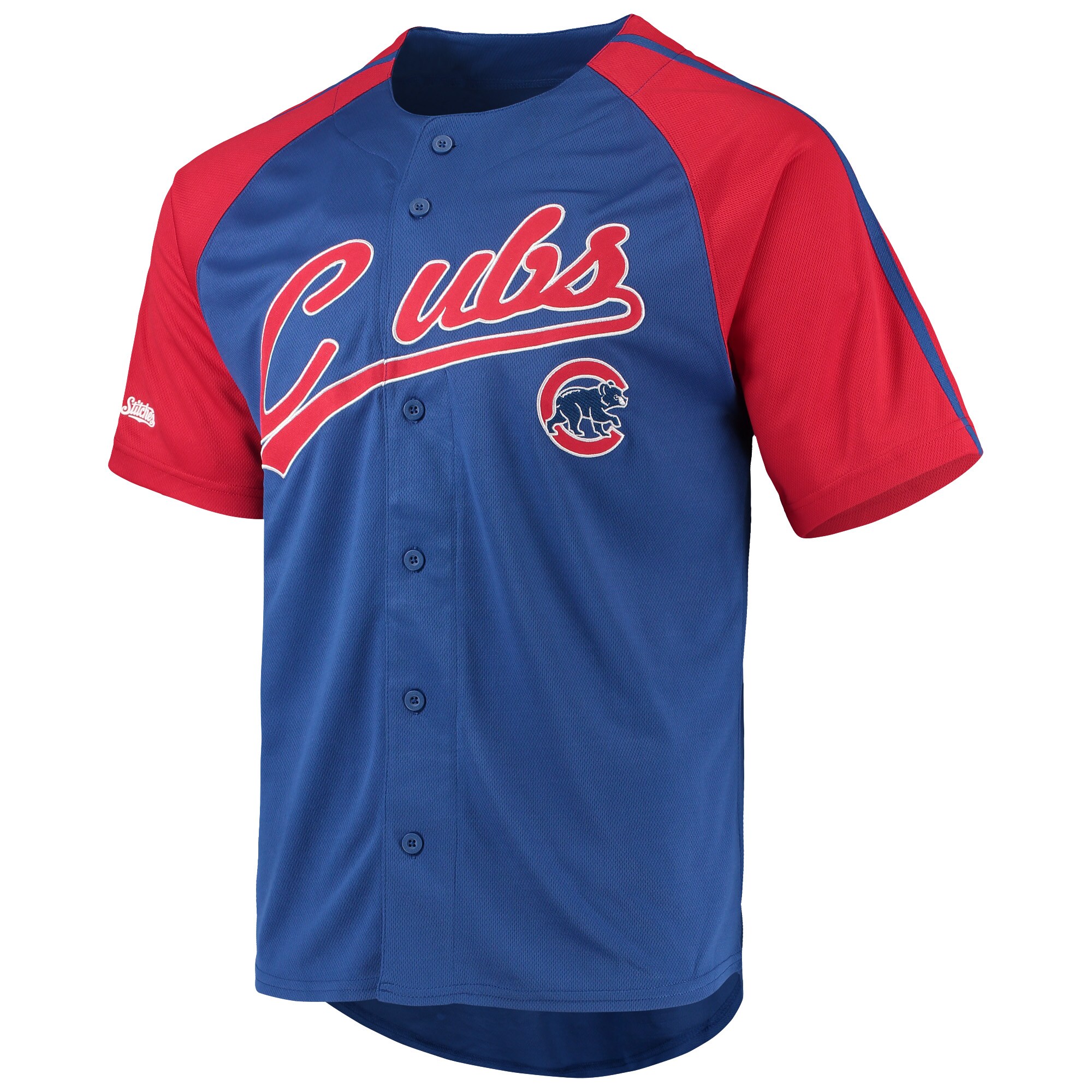 Chicago Cubs Stitches Button-Down Raglan Replica Jersey - Royal cheap jerseys for sale - CheapJerseys.Shop