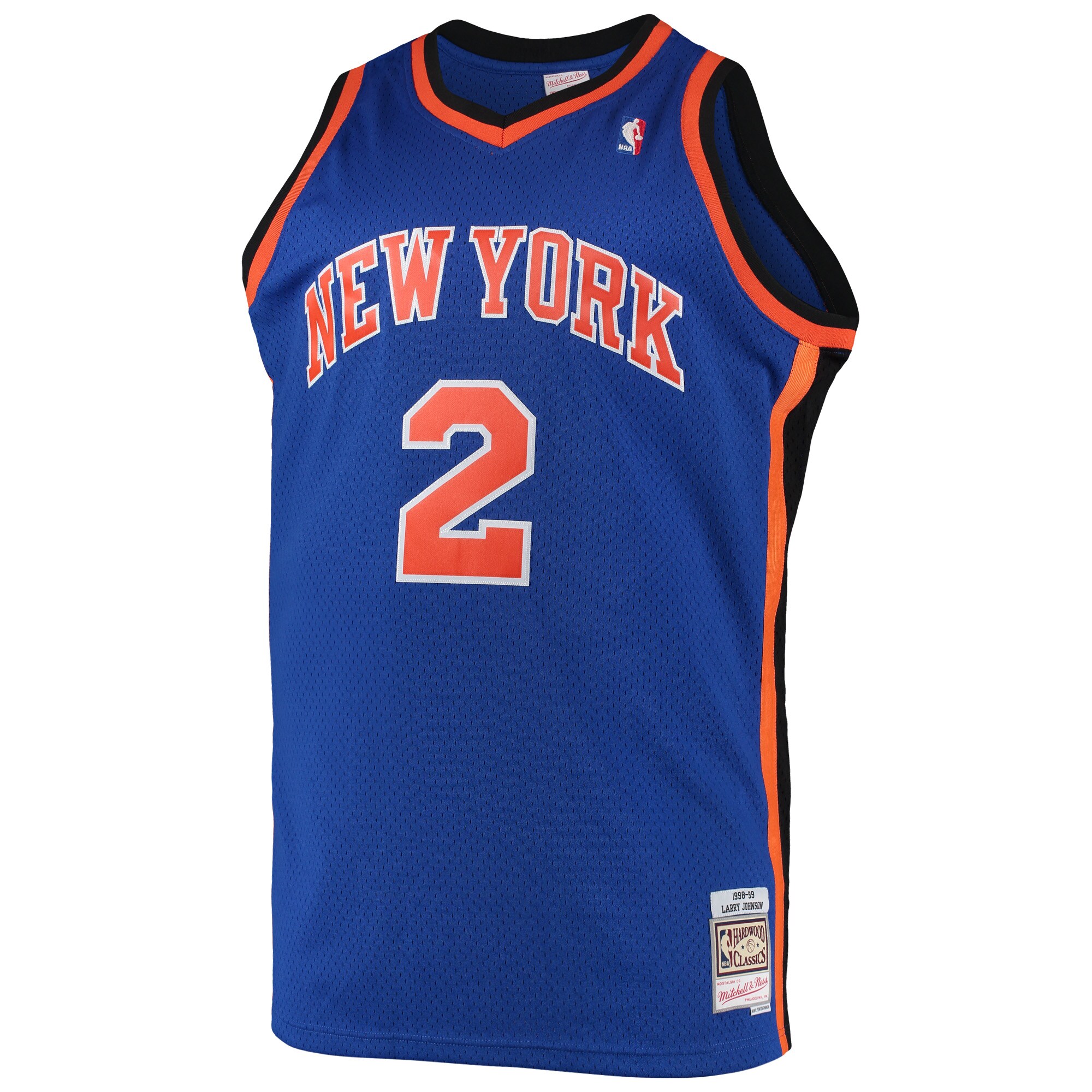 Larry Johnson New York Knicks Mitchell & Ness 1998\/99 Big & Tall Hardwood Classics Swingman Jersey - Blue cheap jerseys for sale - CheapJerseys.Shop
