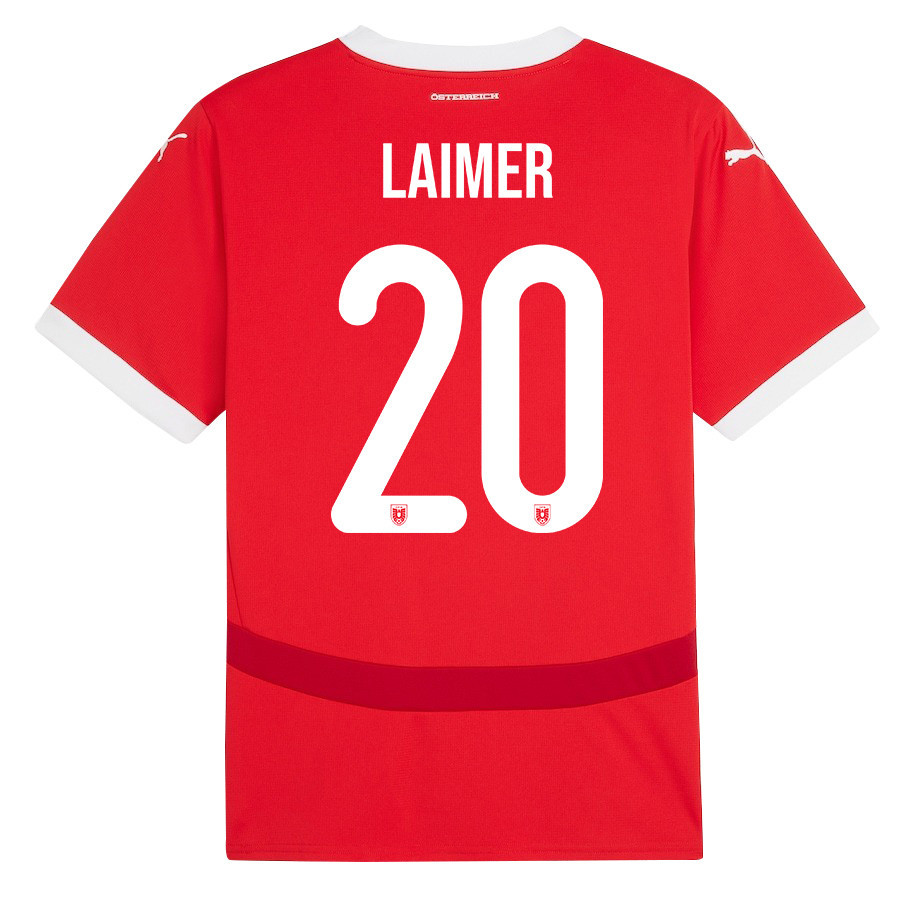 Konrad Laimer 20 Austria National Team 2024/25 Home Men Jersey - Red cheap jerseys for sale - CheapJerseys.Shop