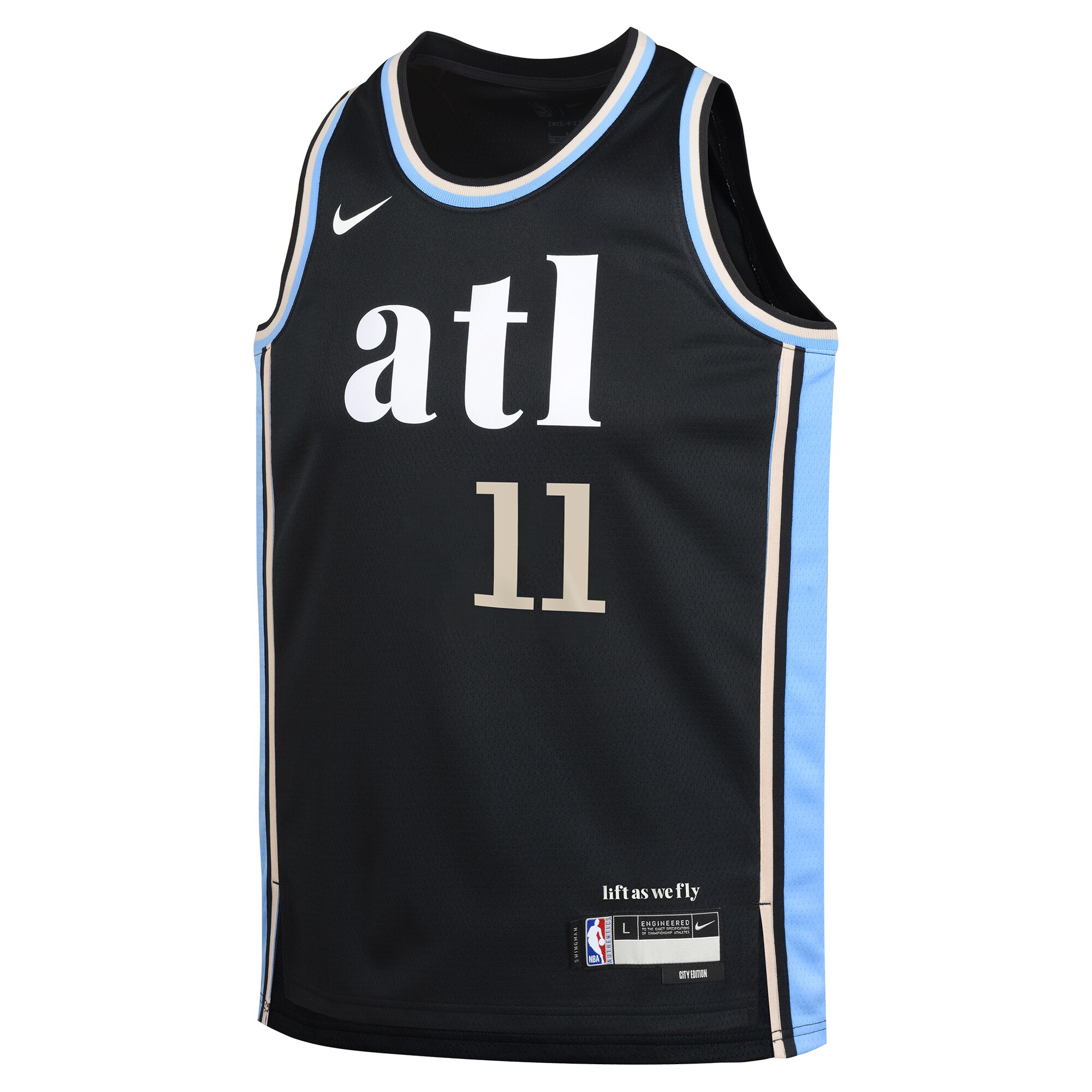 Trae Young Atlanta Hawks Youth Swingman Replica Jersey - City Edition - Black cheap jerseys for sale - CheapJerseys.Shop