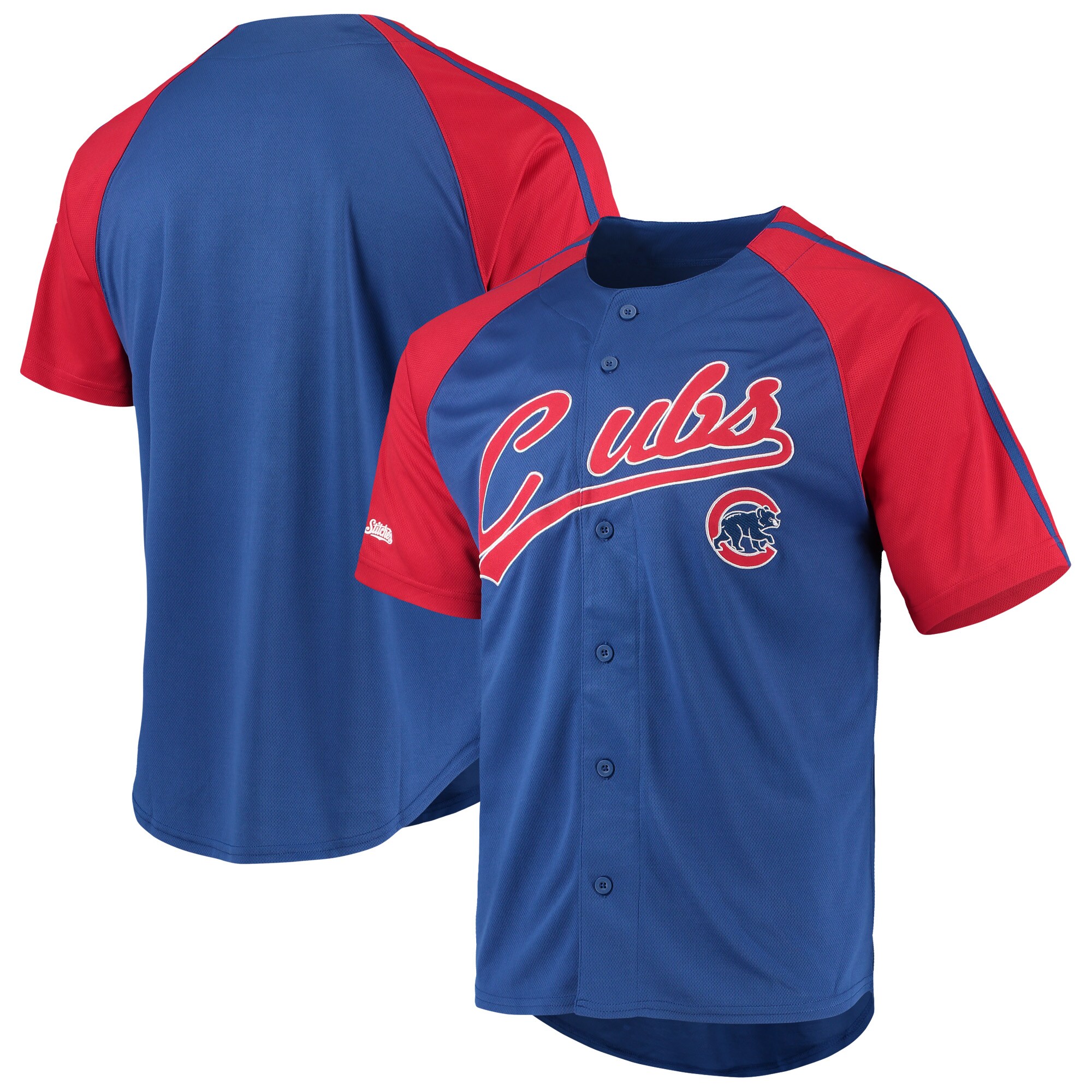 Chicago Cubs Stitches Button-Down Raglan Replica Jersey - Royal cheap jerseys for sale - CheapJerseys.Shop