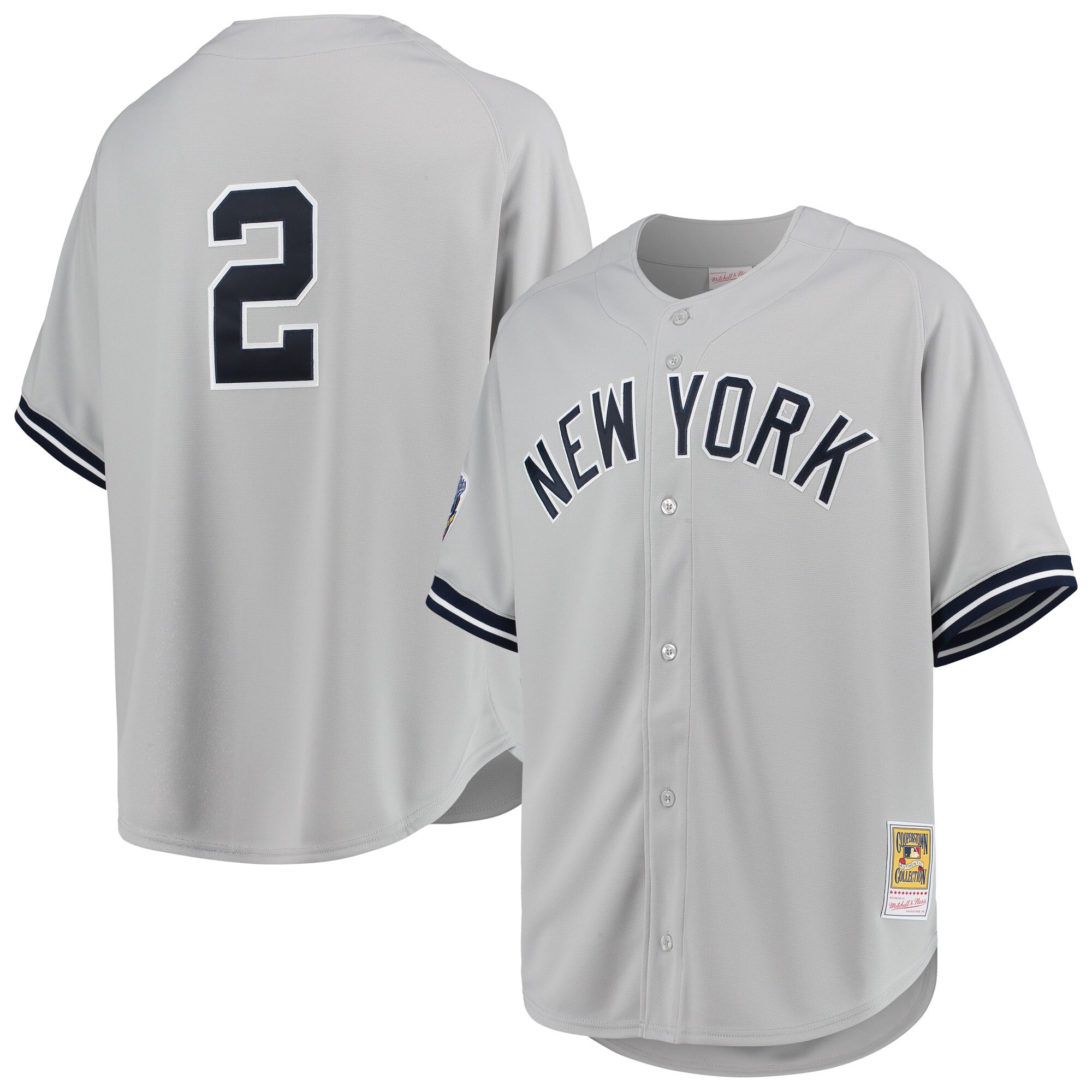 Derek Jeter New York Yankees Mitchell & Ness 1998 Cooperstown Collection Road Authentic Jersey - Gray cheap jerseys for sale - CheapJerseys.Shop