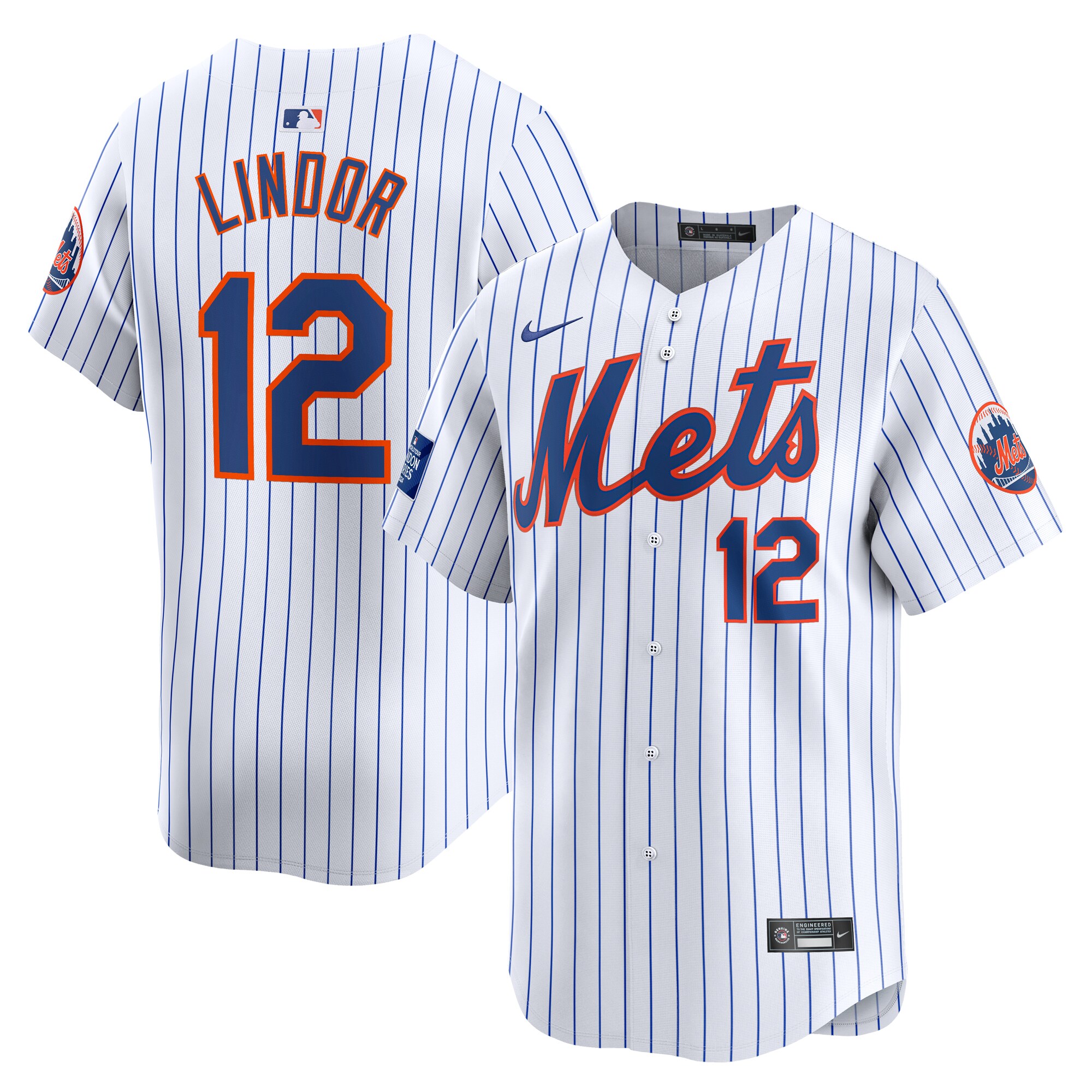 Francisco Lindor New York Mets 2024 World Tour London Series Home Limited Player Jersey - White cheap jerseys for sale - CheapJerseys.Shop