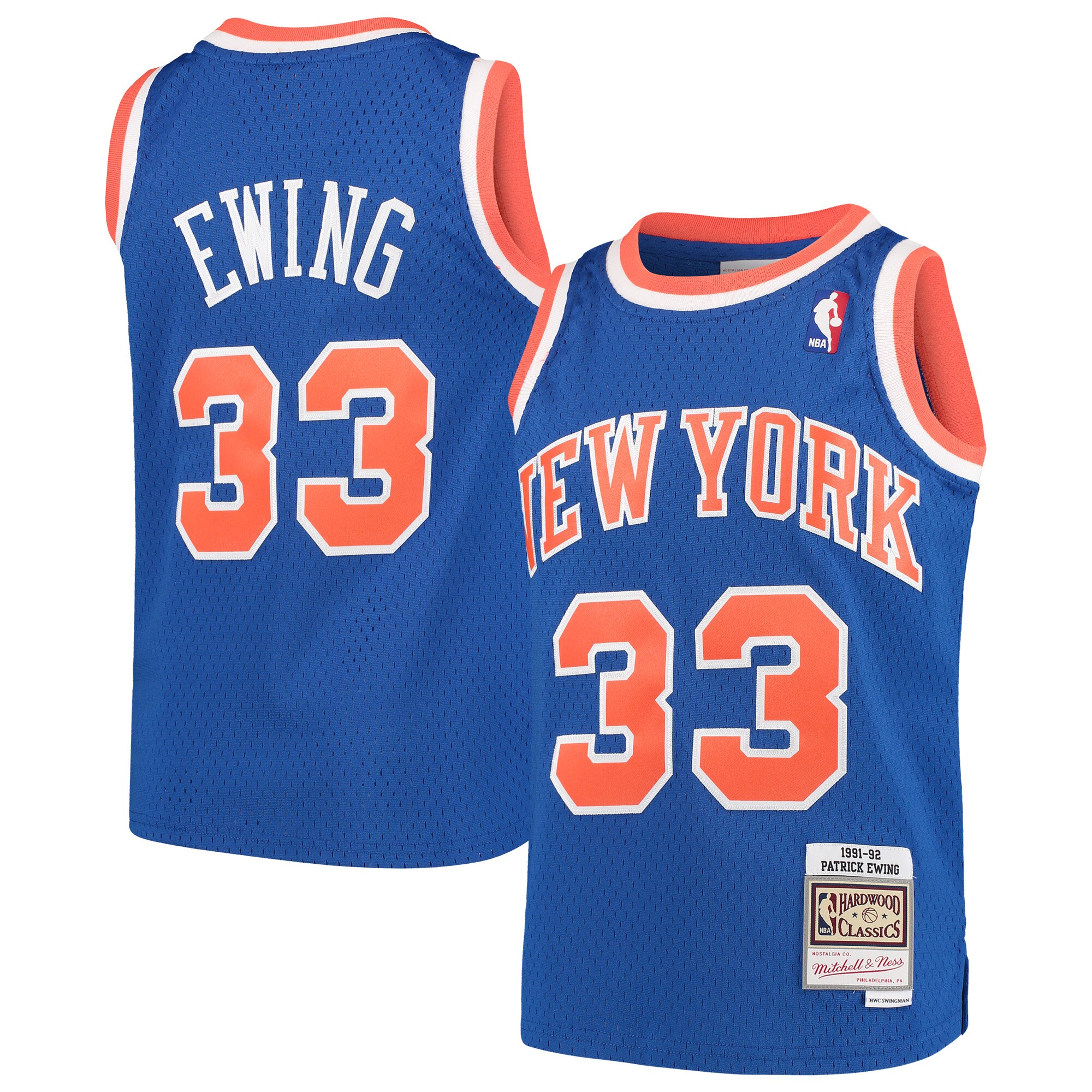 Patrick Ewing New York Knicks Mitchell & Ness Youth Hardwood Classics Swingman Throwback Jersey - Blue cheap jerseys for sale - CheapJerseys.Shop