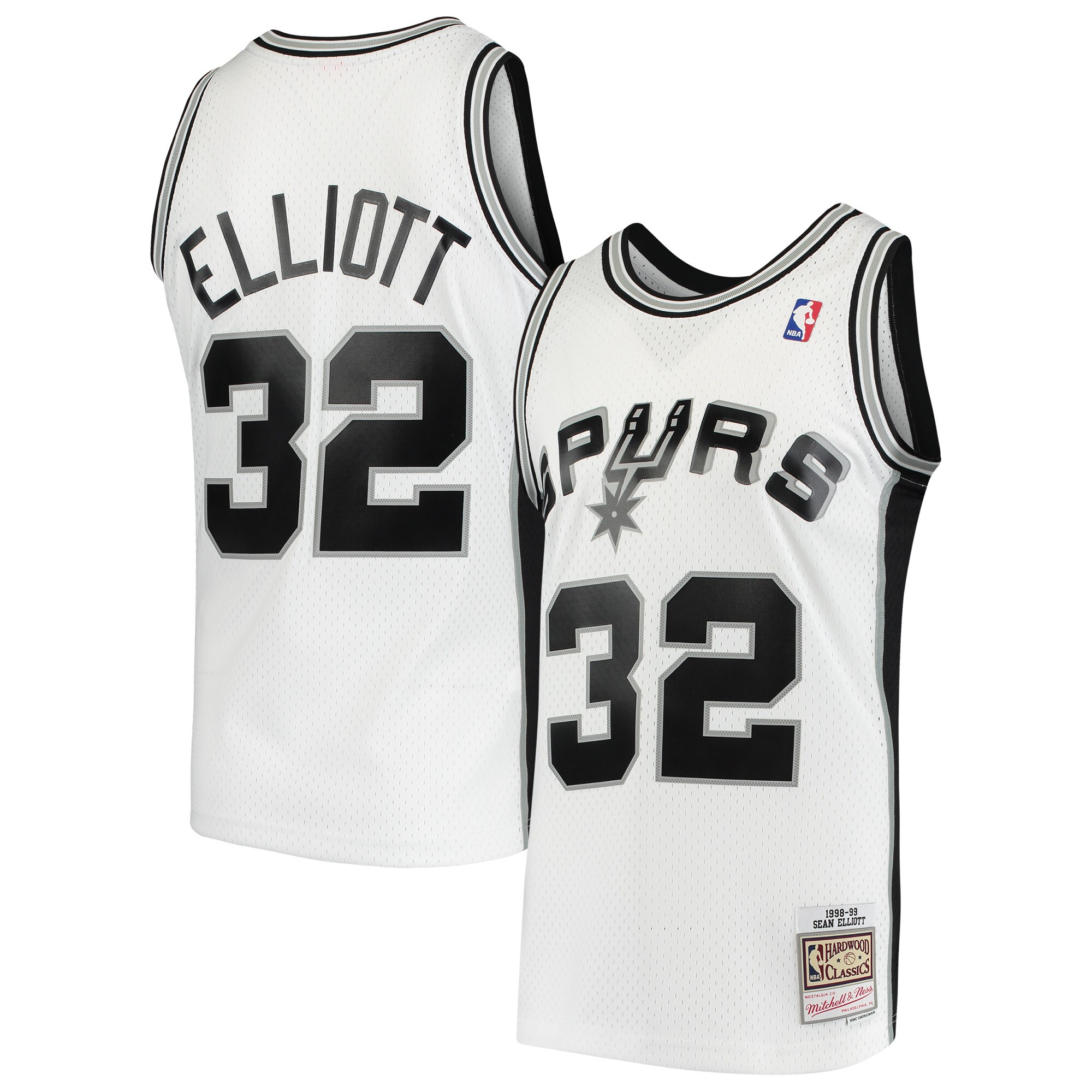 Sean Elliott San Antonio Spurs Mitchell & Ness 1998\/99 Hardwood Classics Swingman Jersey - White cheap jerseys for sale - CheapJerseys.Shop