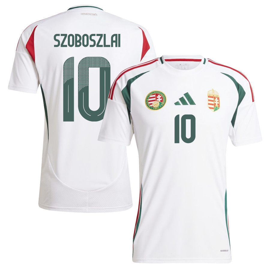 Dominik Szoboszlai 10 Hungary National Team 2024/25 Away Men Jersey - White cheap jerseys for sale - CheapJerseys.Shop