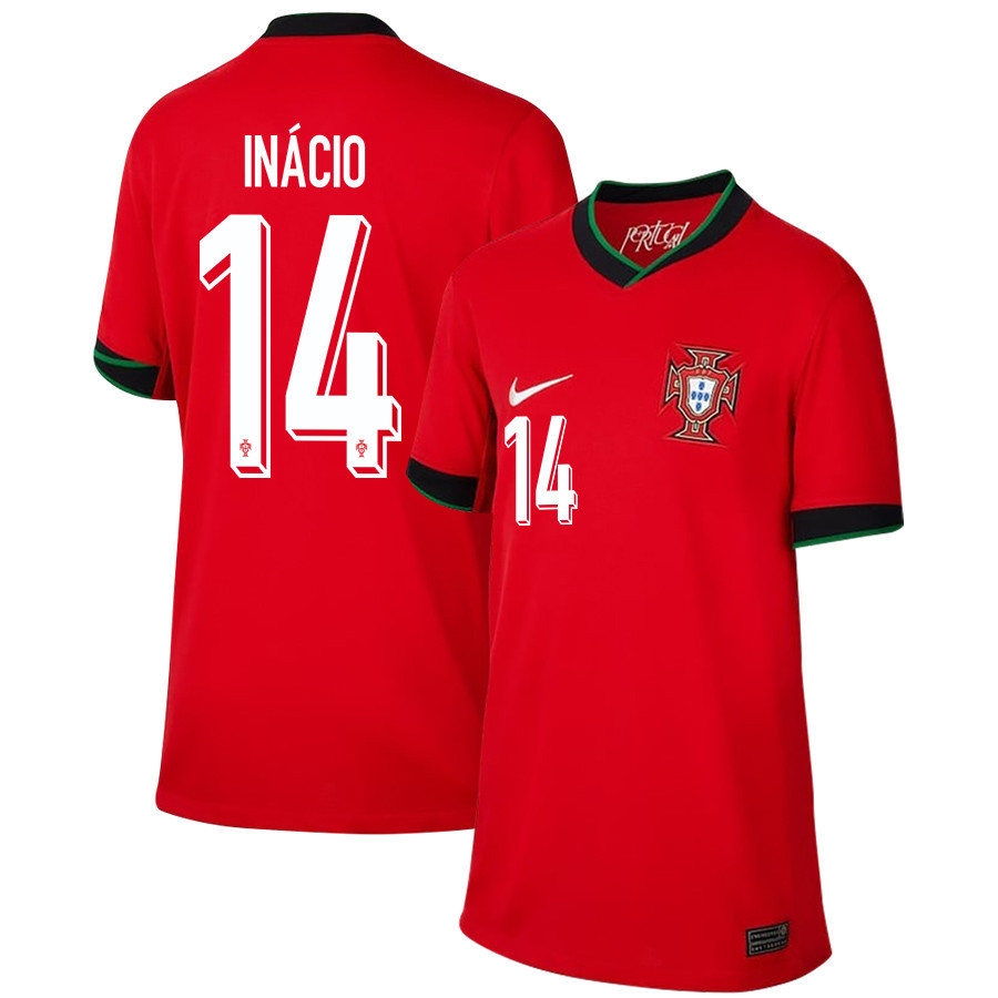 Gonçalo Inácio 14 Portugal National Team 2024/25 Home YOUTH Jersey - Red cheap jerseys for sale - CheapJerseys.Shop