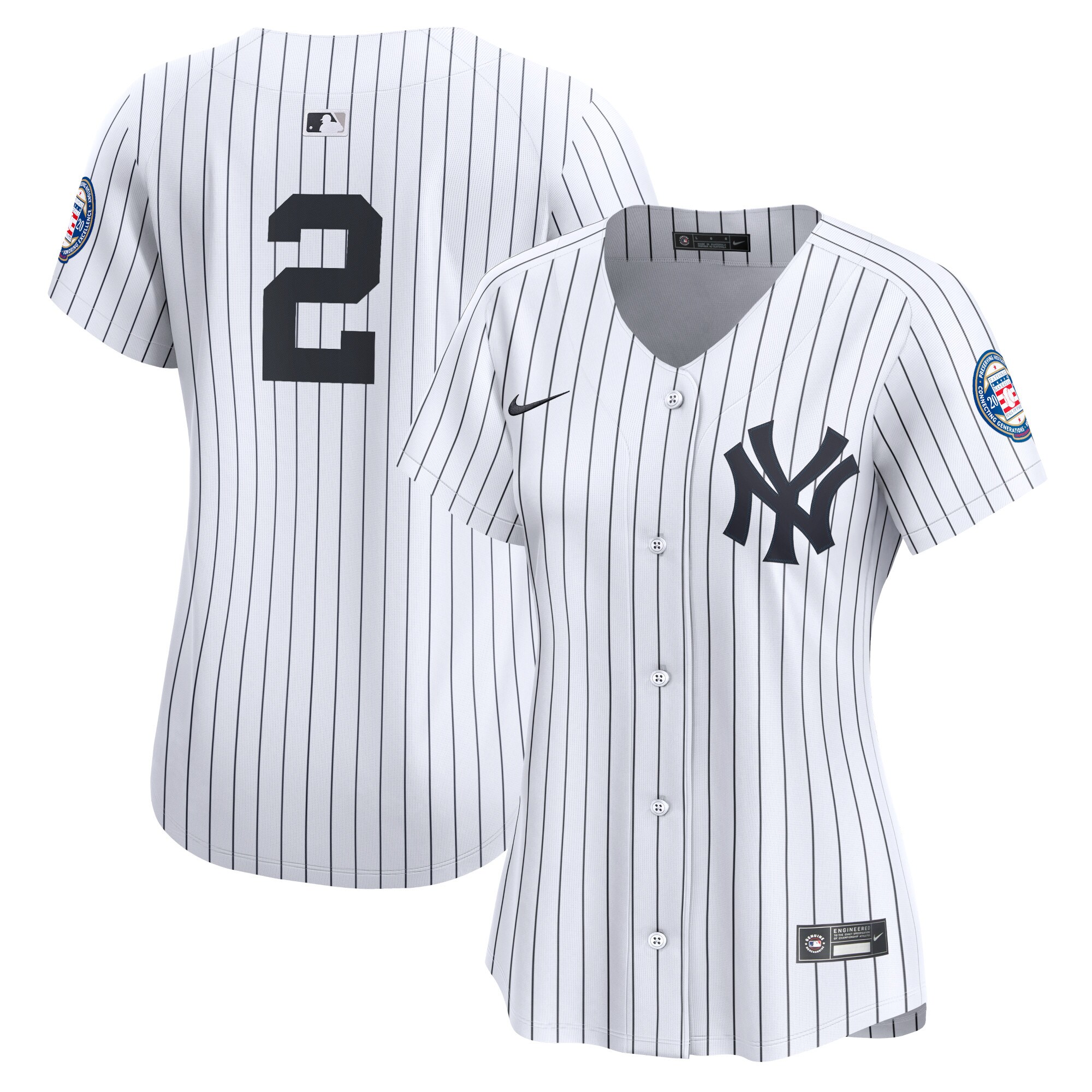 Derek Jeter New York Yankees Women's Home Limited Player Jersey - White cheap jerseys for sale - CheapJerseys.Shop