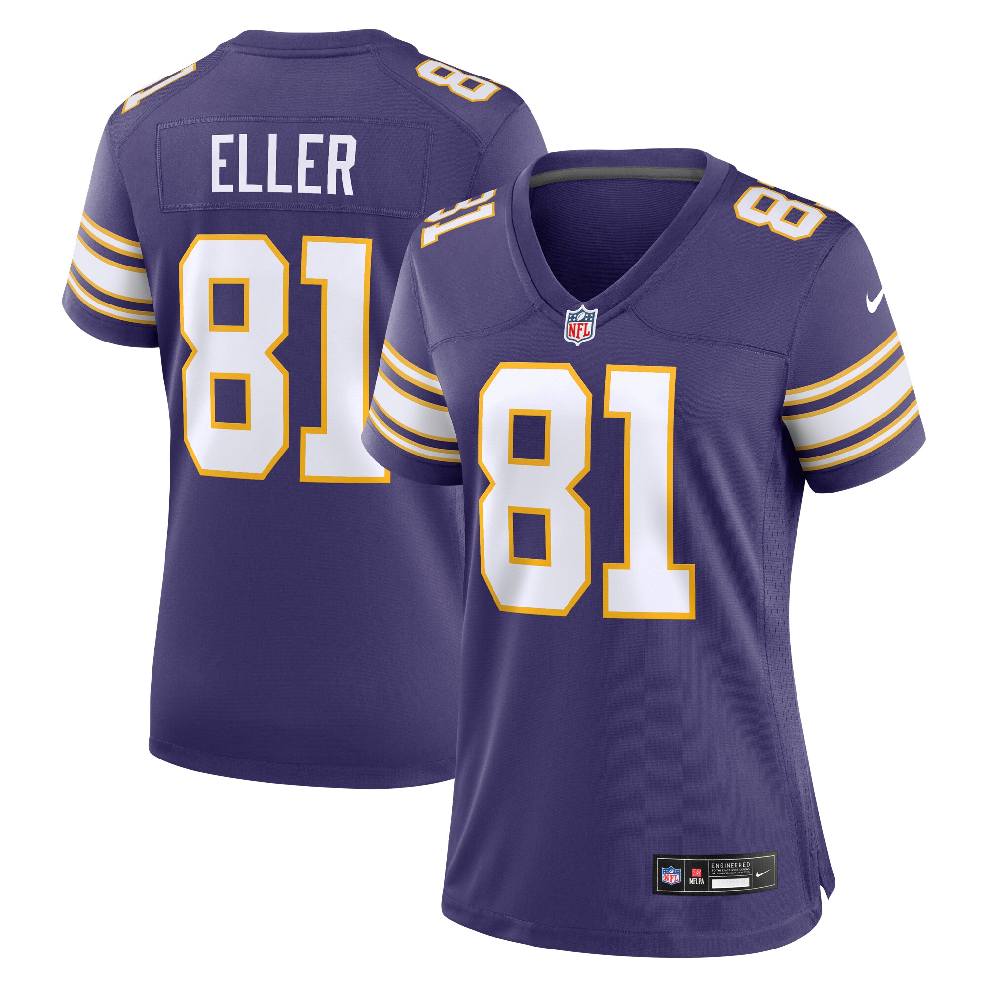 Carl Eller Minnesota Vikings Women's Classic Retired Player Jersey - Purple cheap jerseys for sale - CheapJerseys.Shop