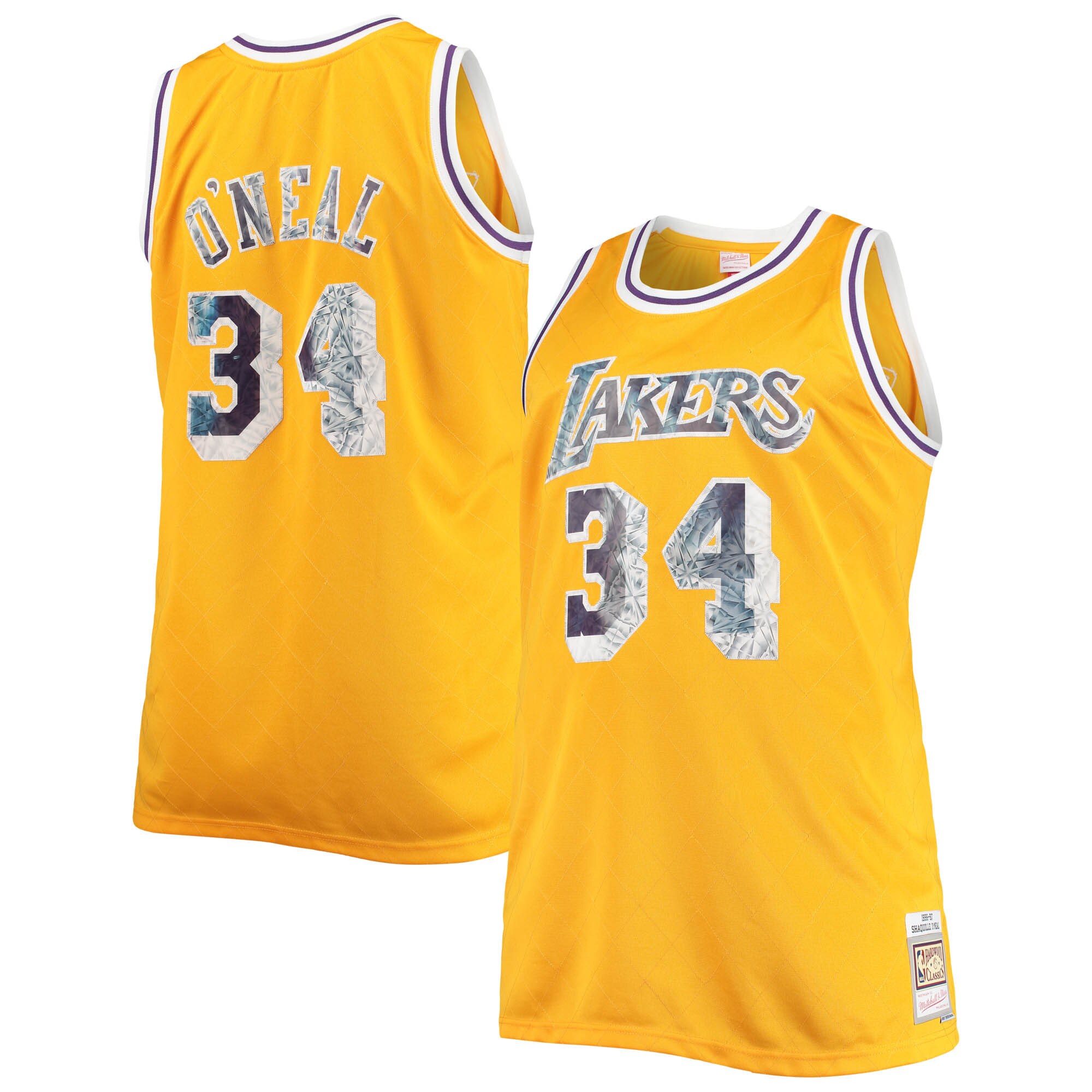 Shaquille O'Neal Los Angeles Lakers Mitchell & Ness Big & Tall 1996-97 75th Anniversary Diamond Swingman Jersey - Gold cheap jerseys for sale - CheapJerseys.Shop