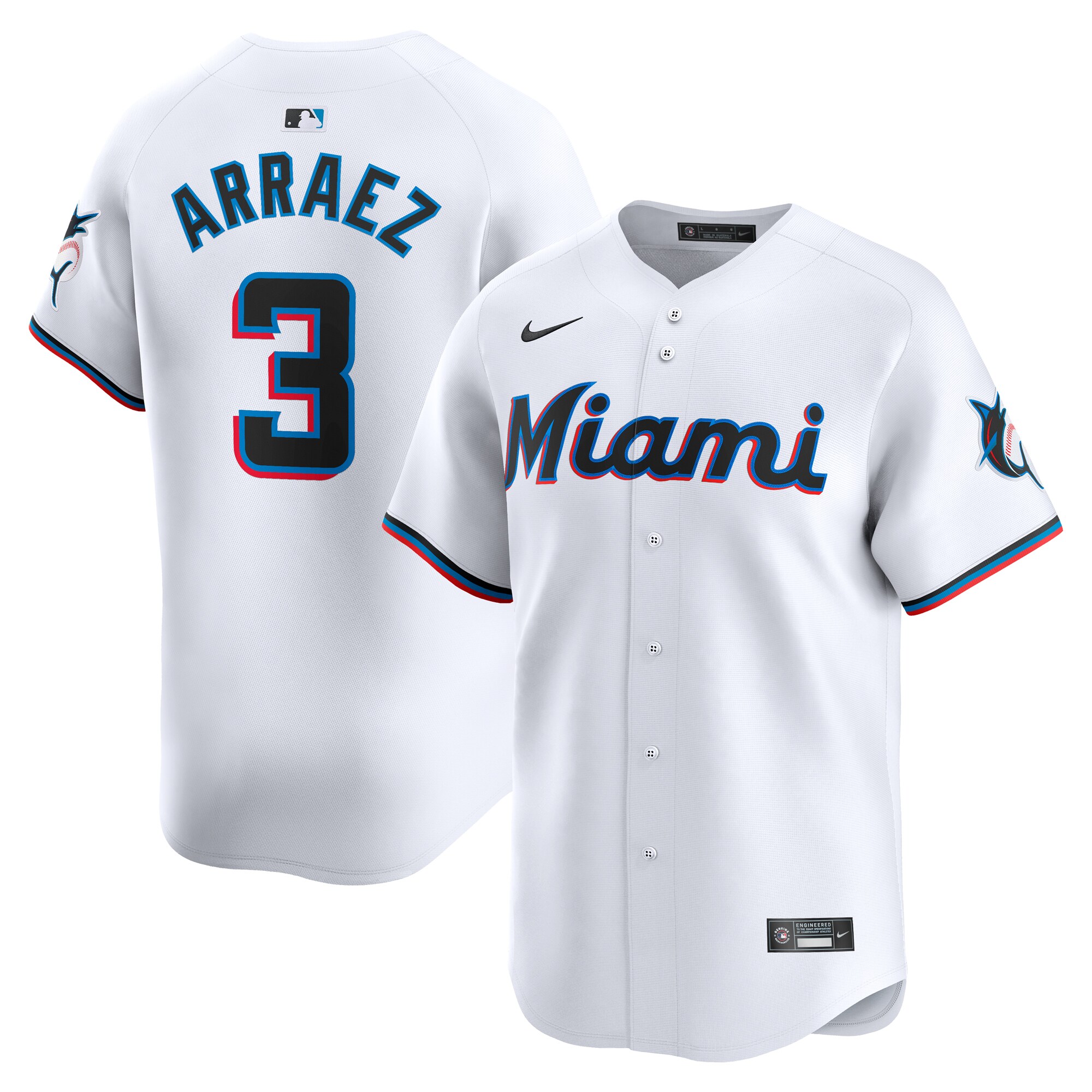 Luis Arraez Miami Marlins Home Limited Player Jersey - White cheap jerseys for sale - CheapJerseys.Shop