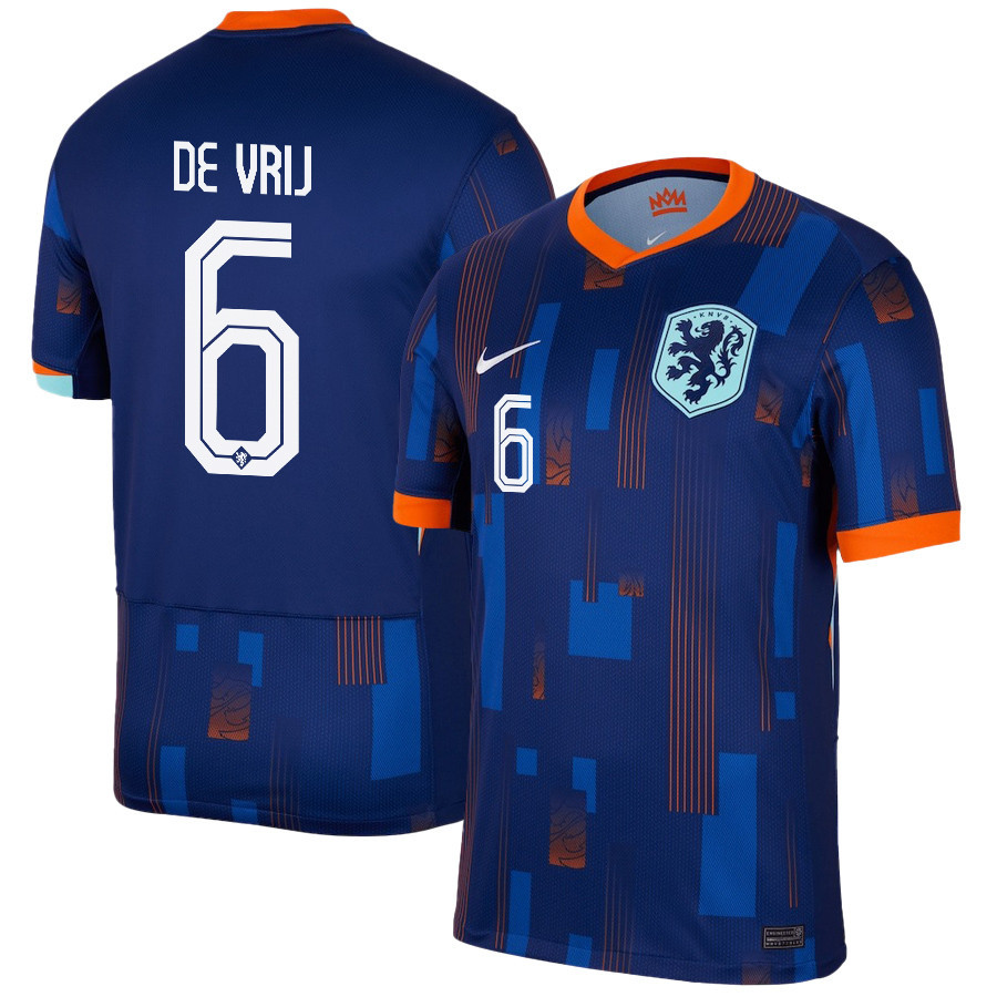 Stefan de Vrij 6 Netherlands National Team 2024/25 Away Men Jersey - Navy cheap jerseys for sale - CheapJerseys.Shop