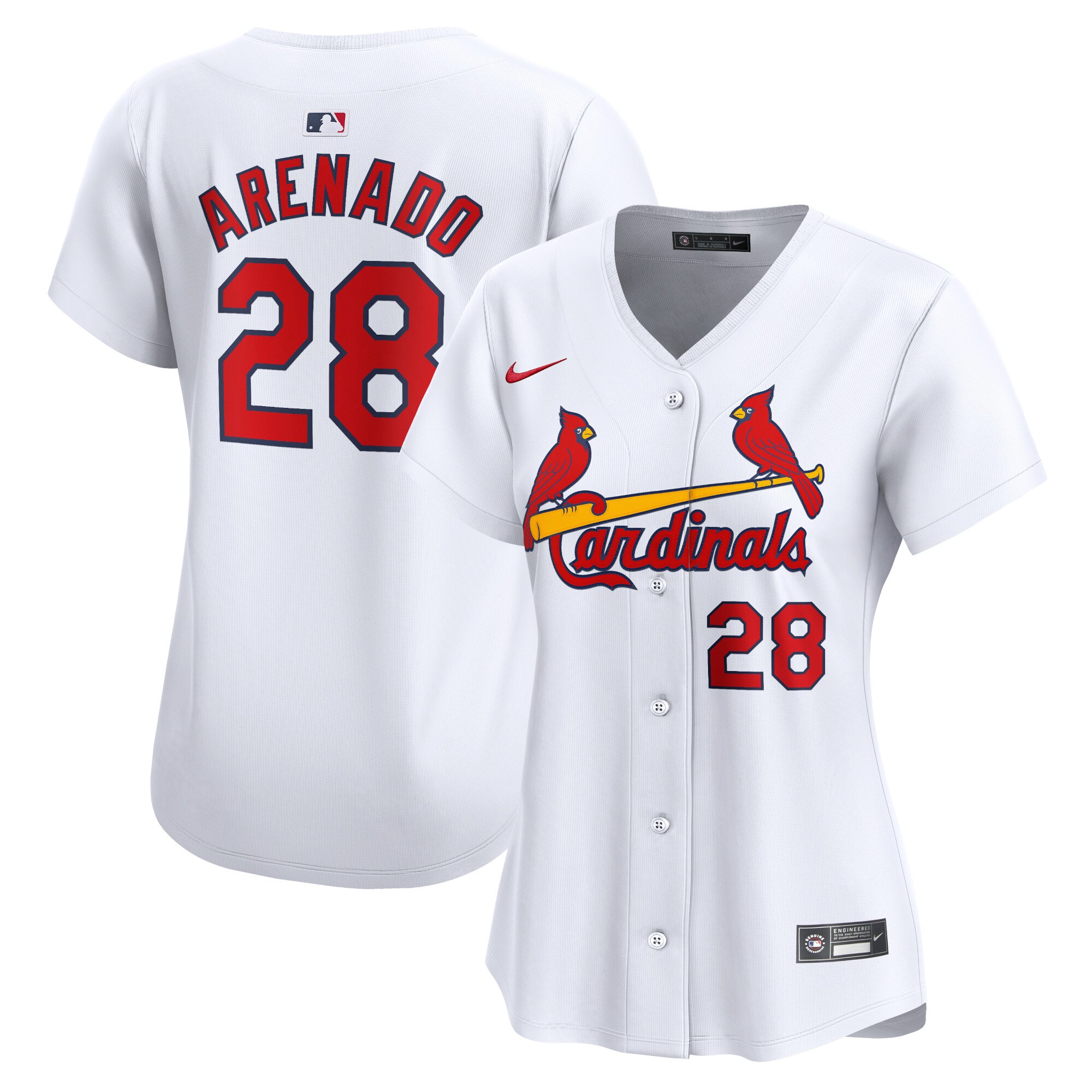 Nolan Arenado St. Louis Cardinals Women's Home Limited Player Jersey - White cheap jerseys for sale - CheapJerseys.Shop