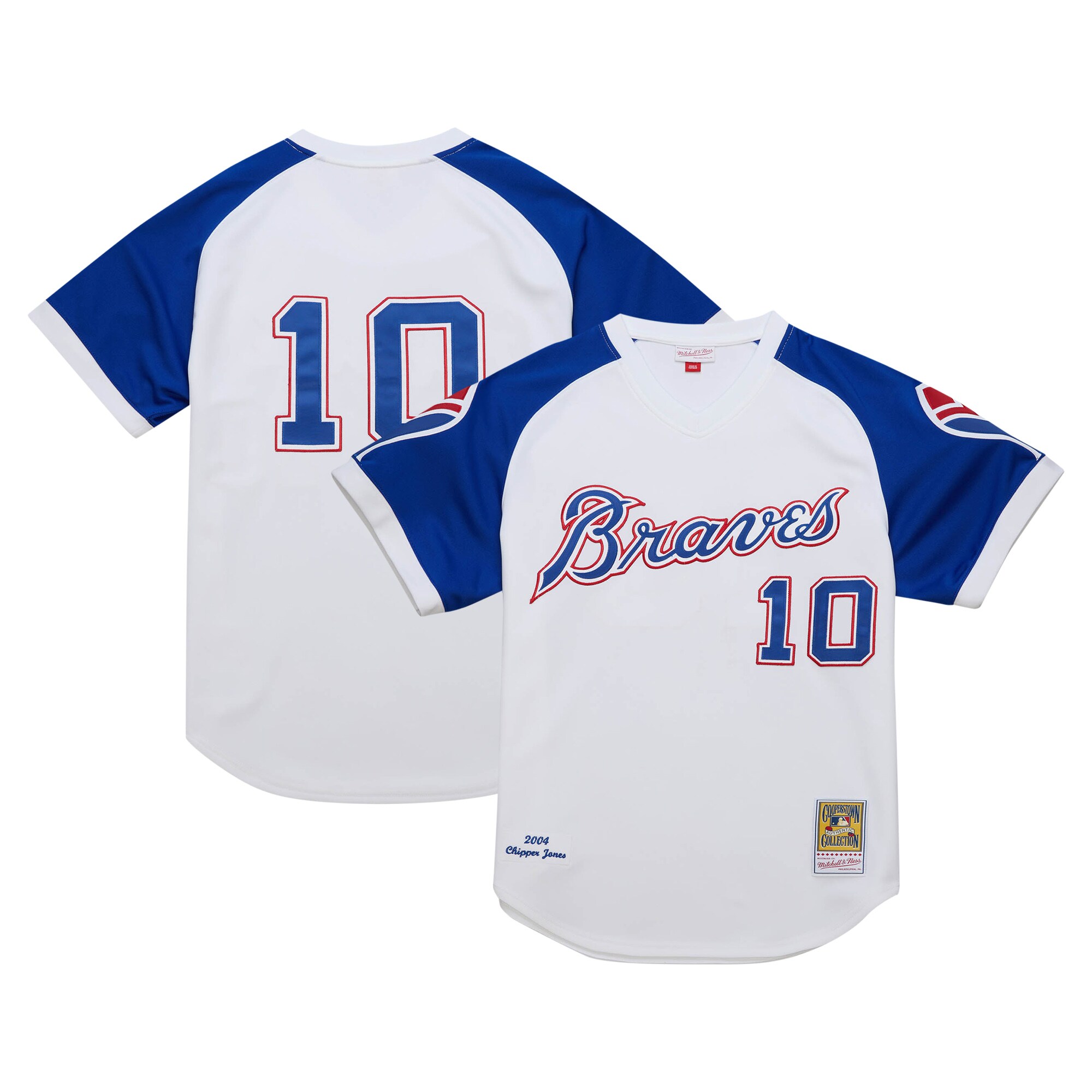 Chipper Jones Atlanta Braves Mitchell & Ness 2004 Cooperstown Collection Authentic Throwback Jersey - White cheap jerseys for sale - CheapJerseys.Shop
