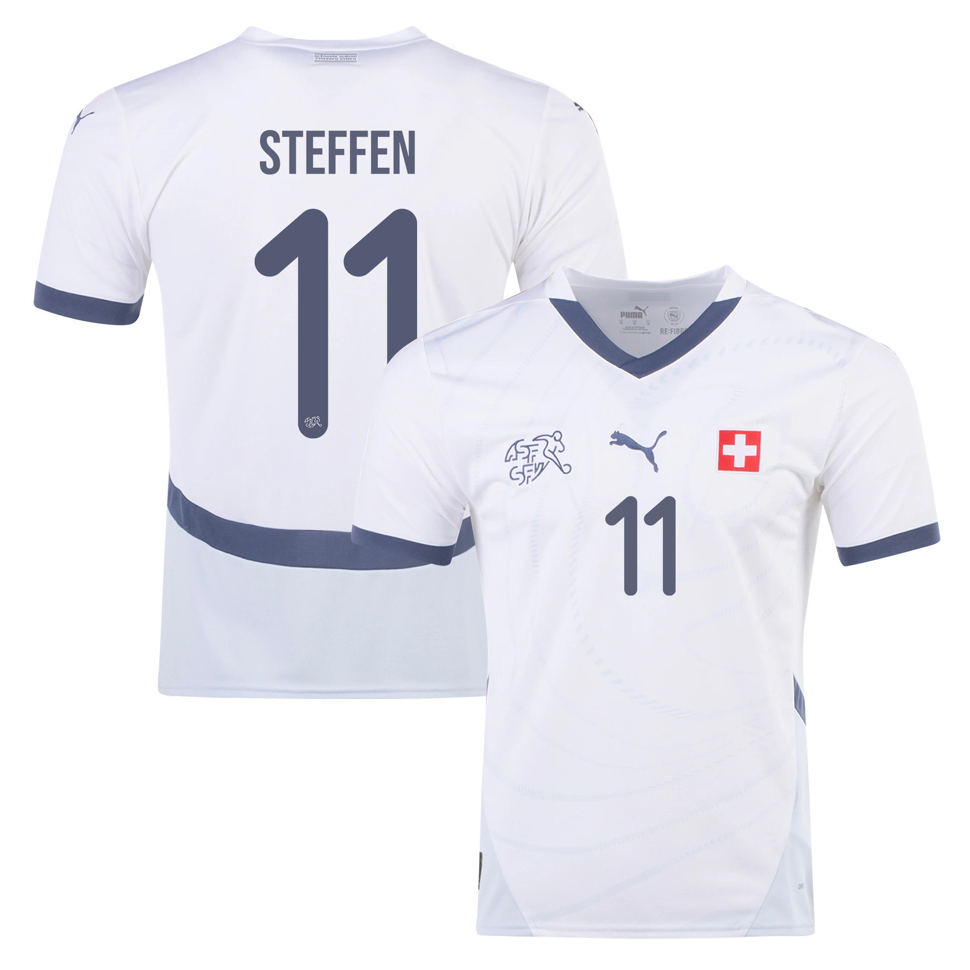 Renato Steffen 11 Switzerland National Team 2024/25 Away Men Jersey - White cheap jerseys for sale - CheapJerseys.Shop