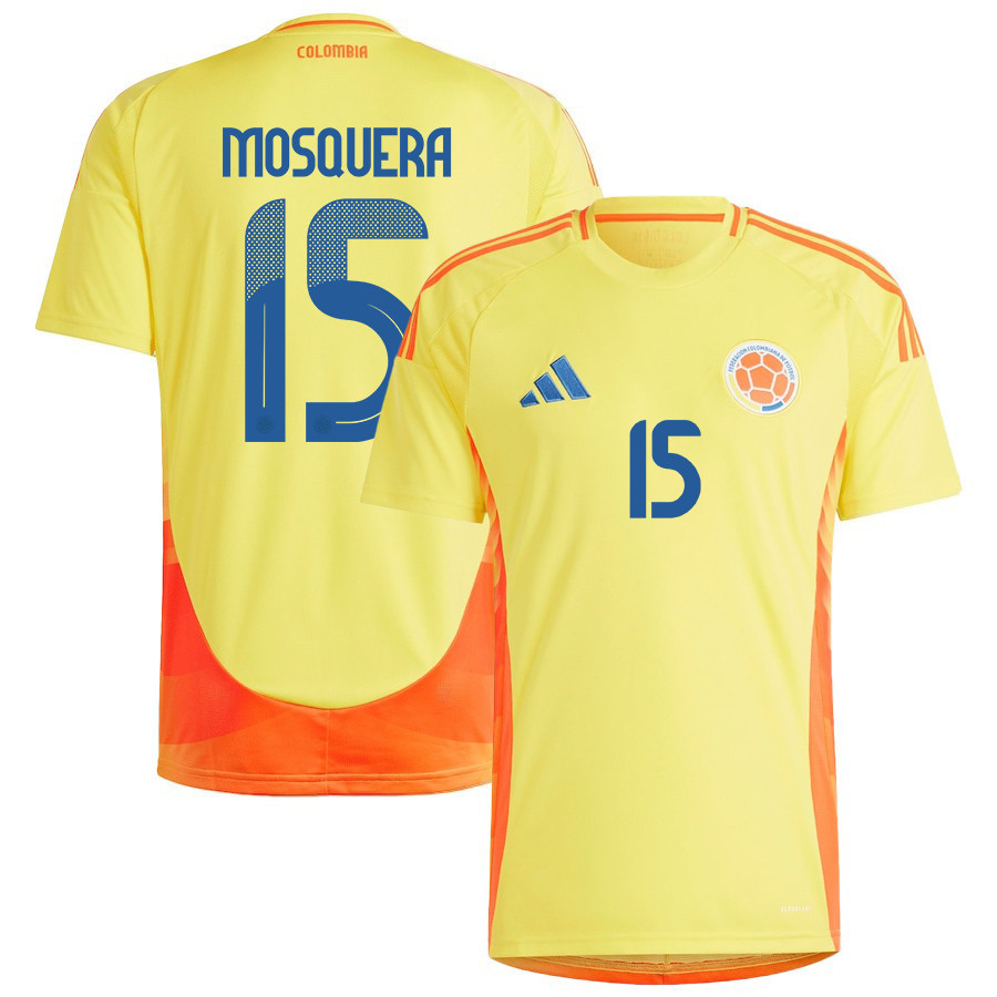 Yerson Mosquera 15 Colombia National Team 2024/25 Home Men Jersey - Yellow cheap jerseys for sale - CheapJerseys.Shop