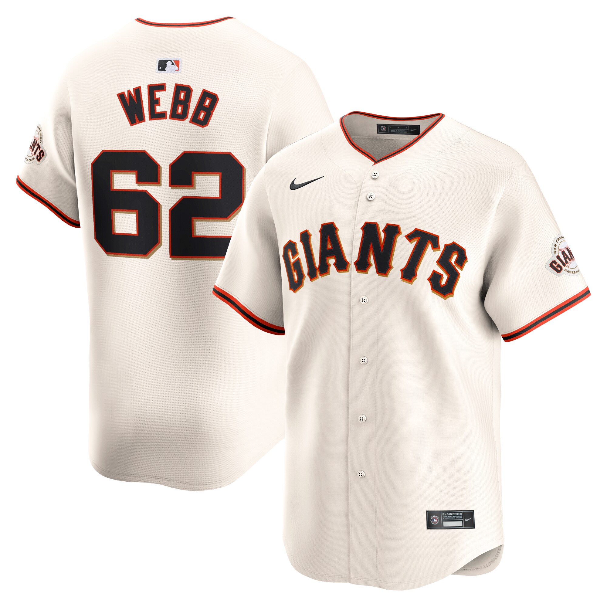 Logan Webb San Francisco Giants Home Limited Player Jersey - Cream cheap jerseys for sale - CheapJerseys.Shop