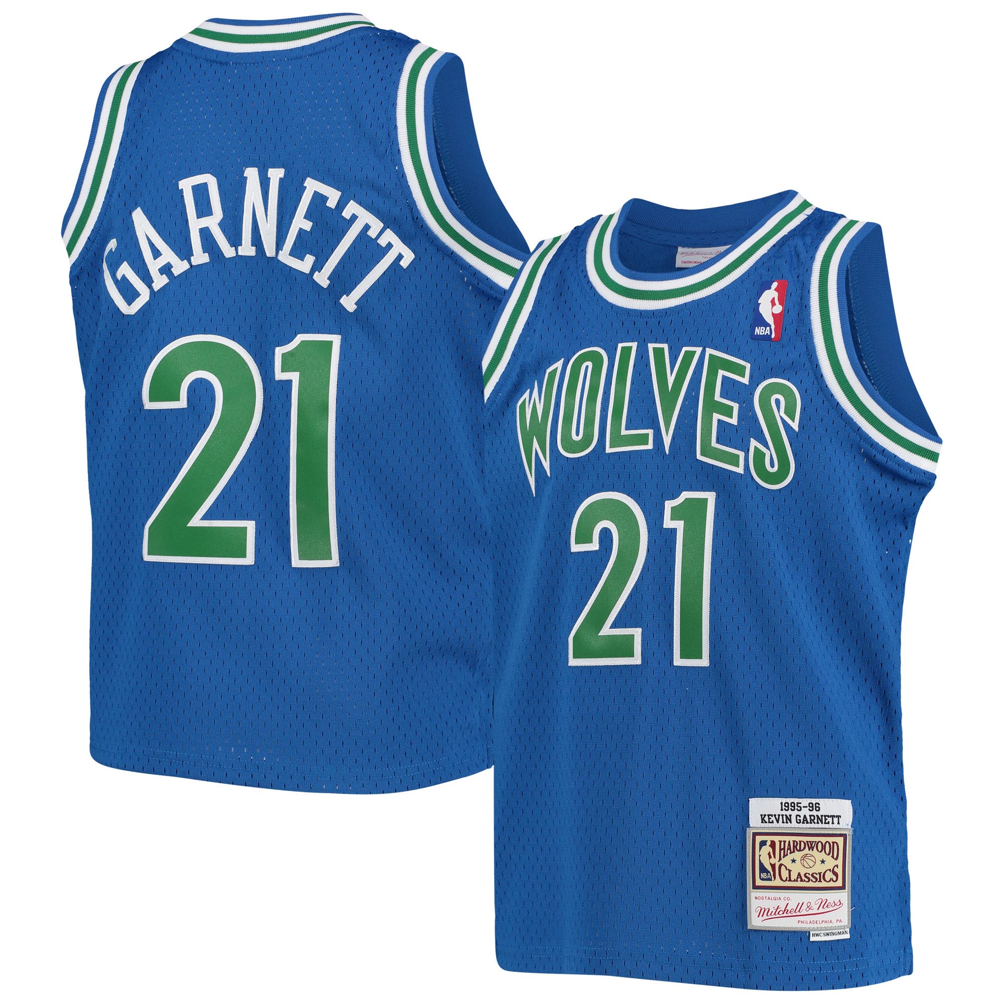 Kevin Garnett Minnesota Timberwolves Mitchell & Ness Youth 1995-96 Hardwood Classics Swingman Jersey - Blue cheap jerseys for sale - CheapJerseys.Shop