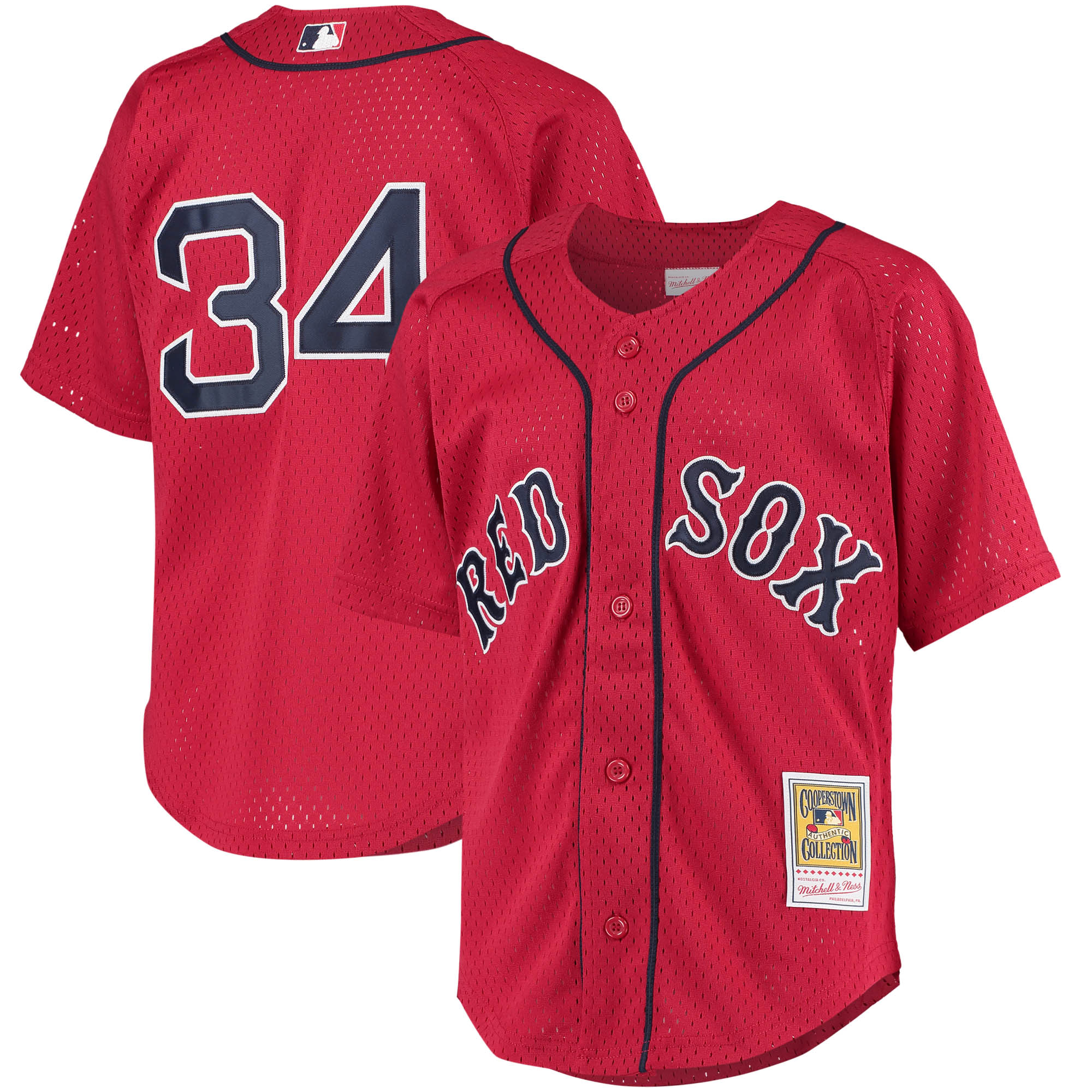 David Ortiz Boston Red Sox Mitchell & Ness Youth Cooperstown Collection Batting Practice Jersey - Red cheap jerseys for sale - CheapJerseys.Shop