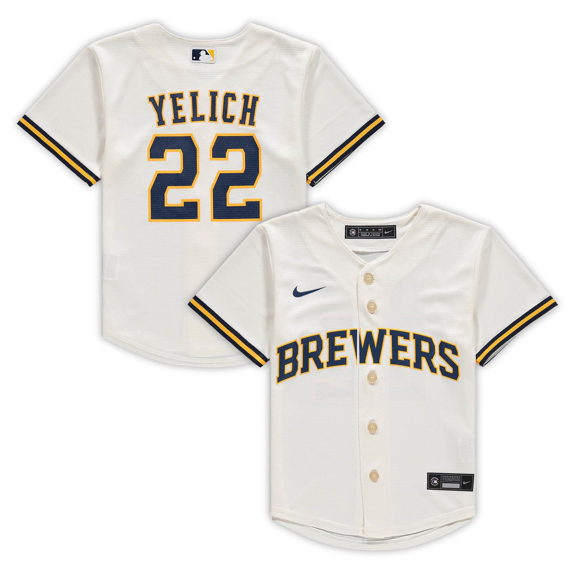 Christian Yelich Milwaukee Brewers Preschool Home Replica Player Jersey - Cream cheap jerseys for sale - CheapJerseys.Shop