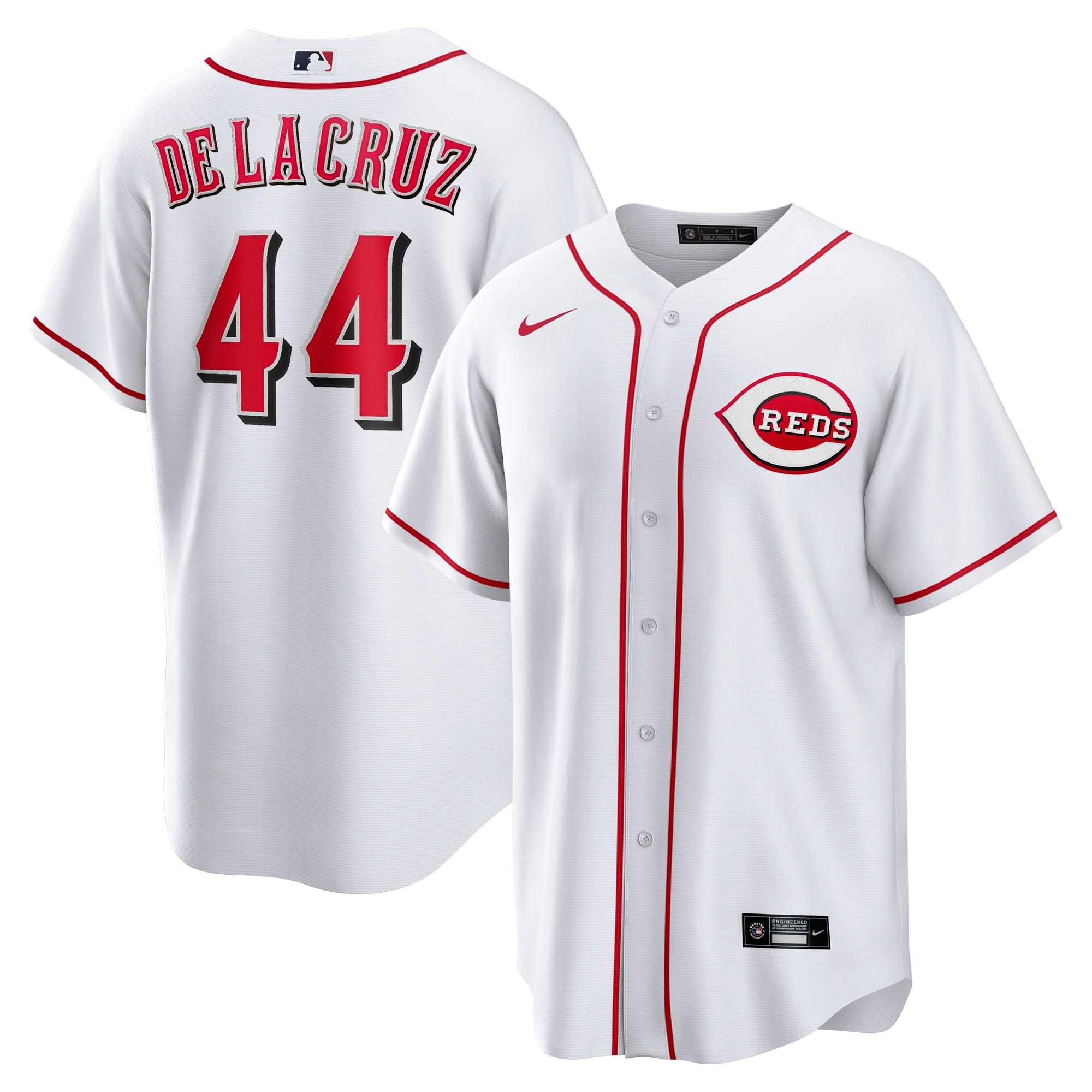 Elly De La Cruz Cincinnati Reds Home Replica Jersey - White cheap jerseys for sale - CheapJerseys.Shop