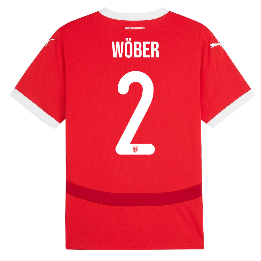 Maximilian Wöber 2 Austria National Team 2024/25 Home Men Jersey - Red cheap jerseys for sale - CheapJerseys.Shop