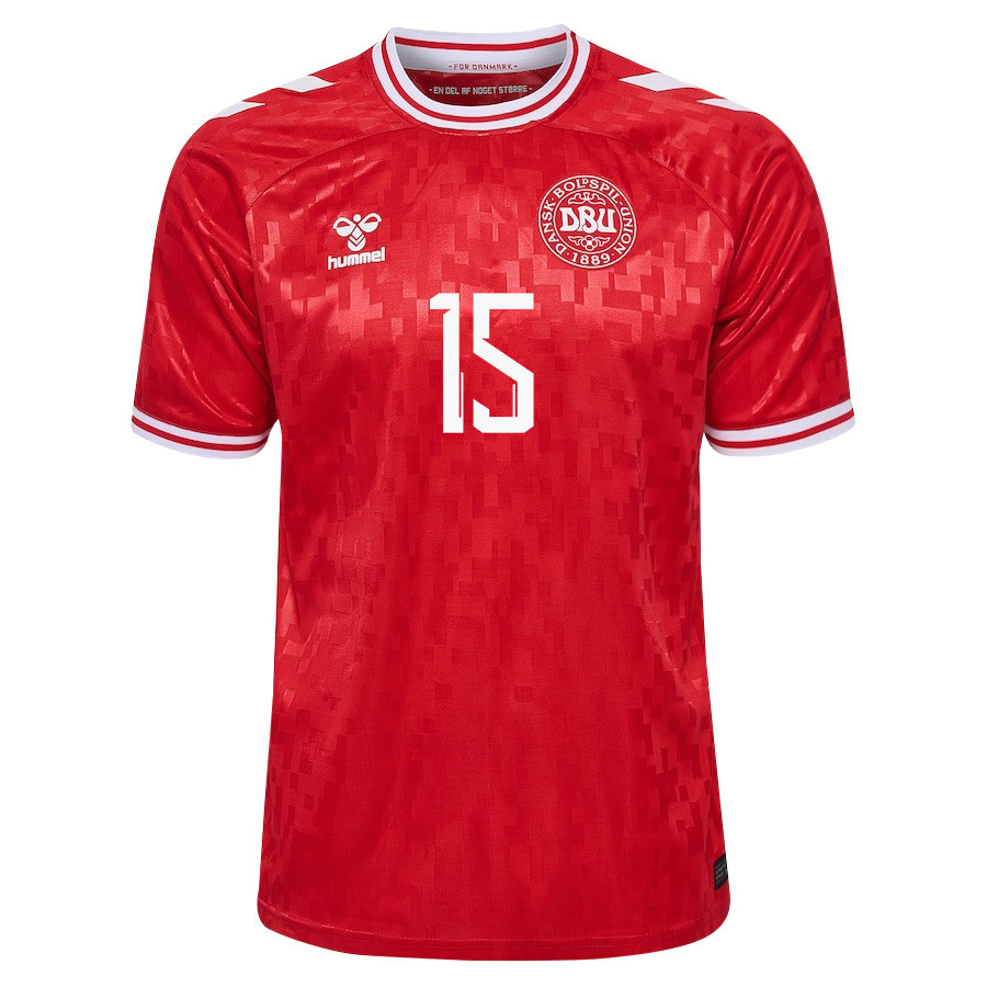 Christian Nørgaard 15 Denmark National Team 2024/25 Home Men Jersey - Red cheap jerseys for sale - CheapJerseys.Shop